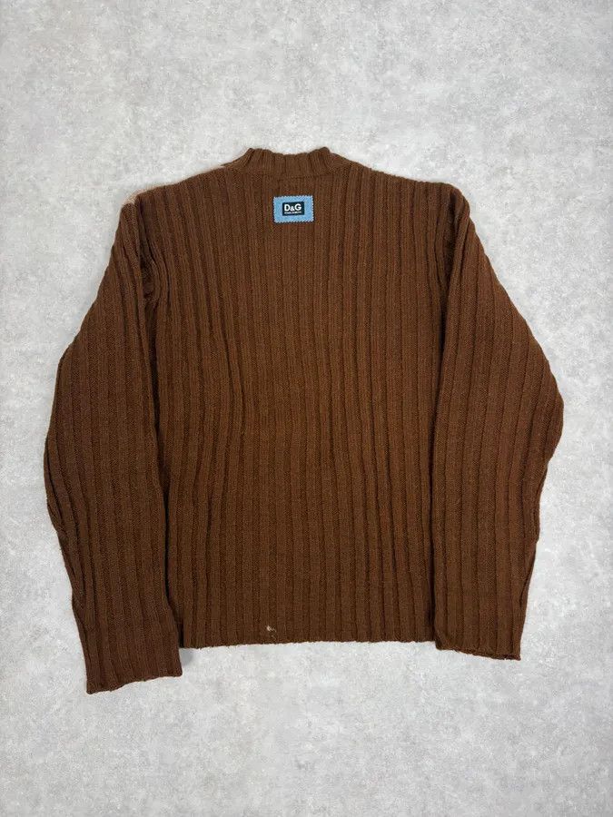 Dolce & Gabbana 2000s Dolce & Gabbana Brown Wool & Grey Sweater Size US S / EU 44-46 / 1 - 6 Thumbnail