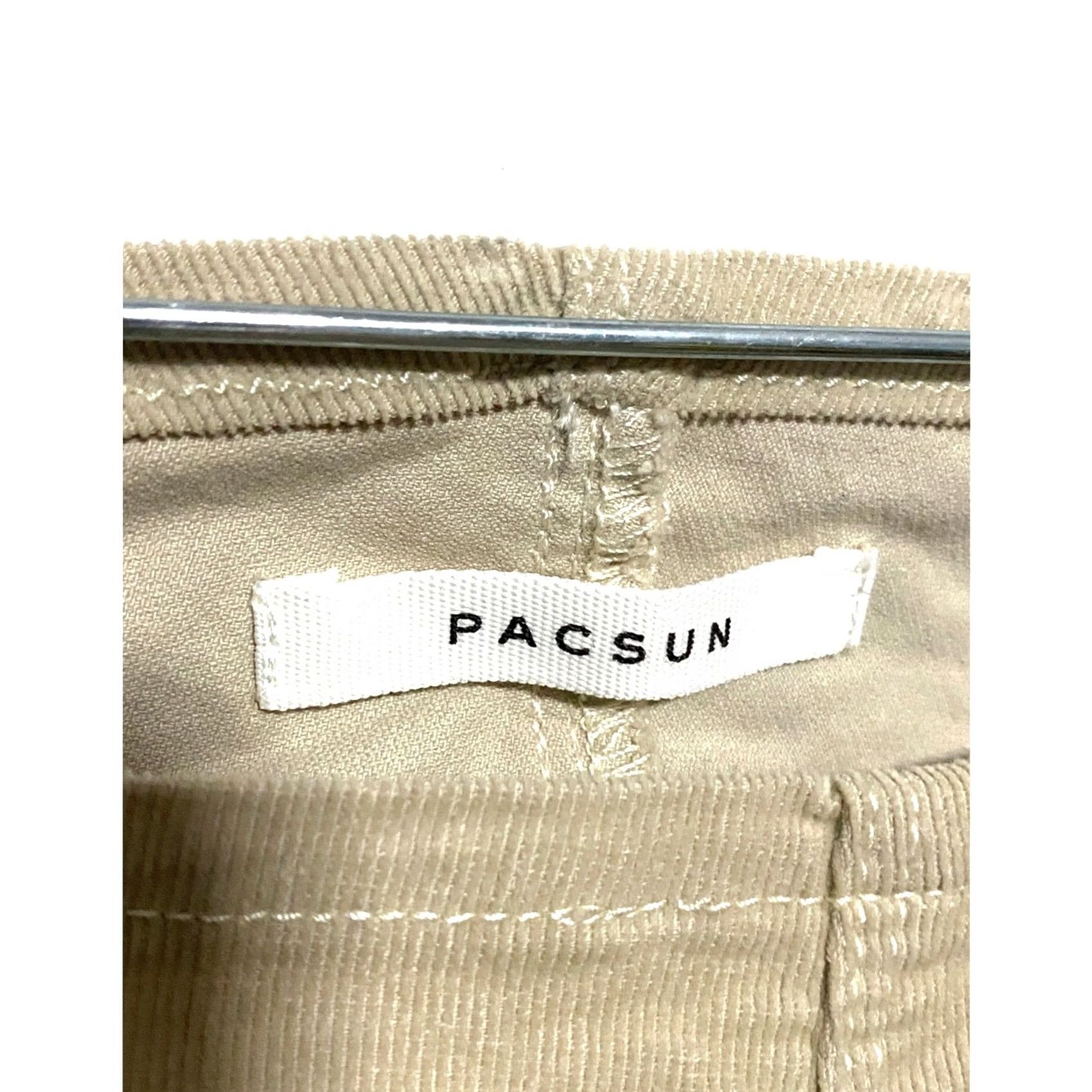 Pacsun PacSun Low Rise Corduroy Pants Women 28 Cement Khaki Flare Pull On Retro Hippie Size 28" / US 6 / IT 42 - 5 Thumbnail