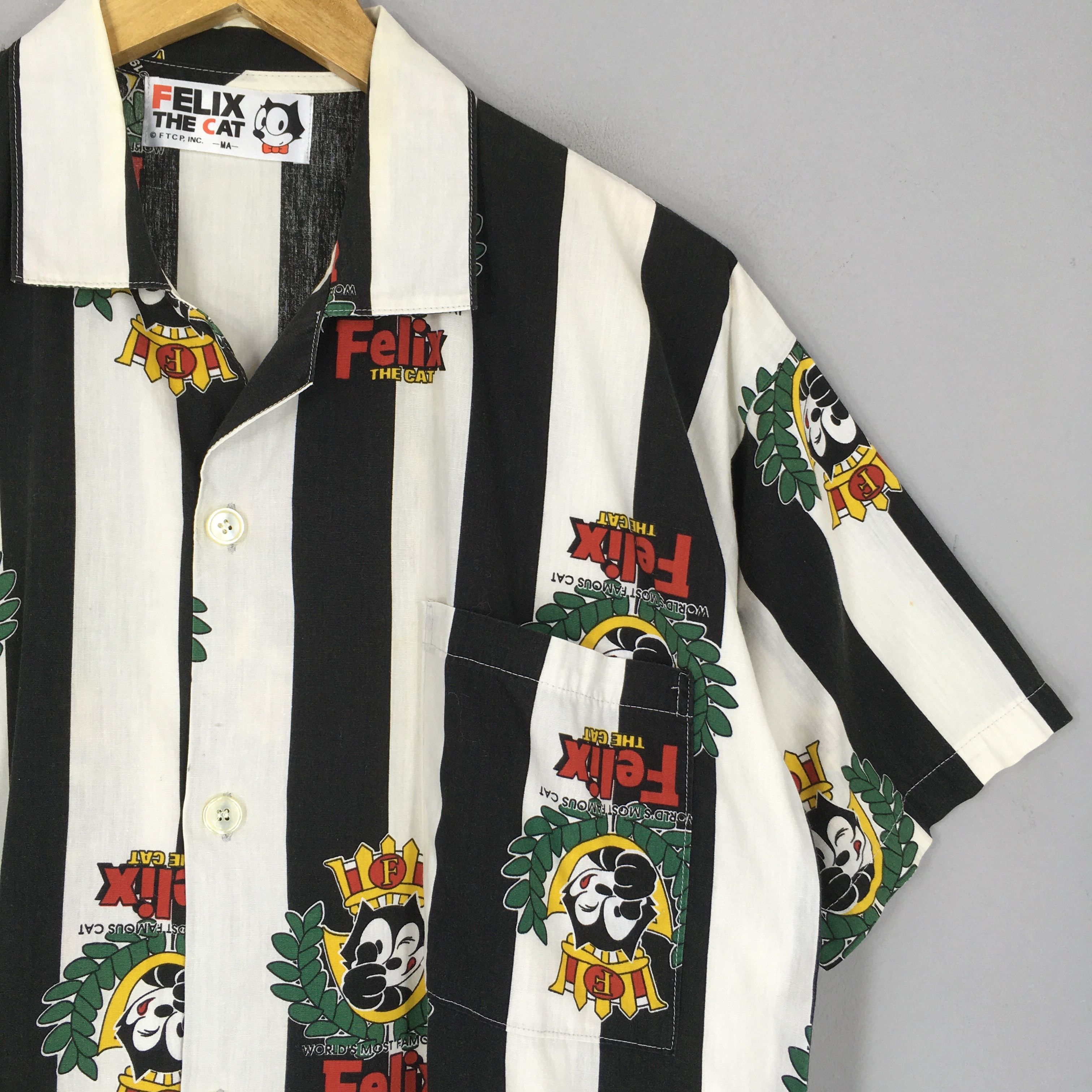 Cartoon Network Vintage 90s Felix the Cat Striped Shirt Medium Size US M / EU 48-50 / 2 - 2 Thumbnail