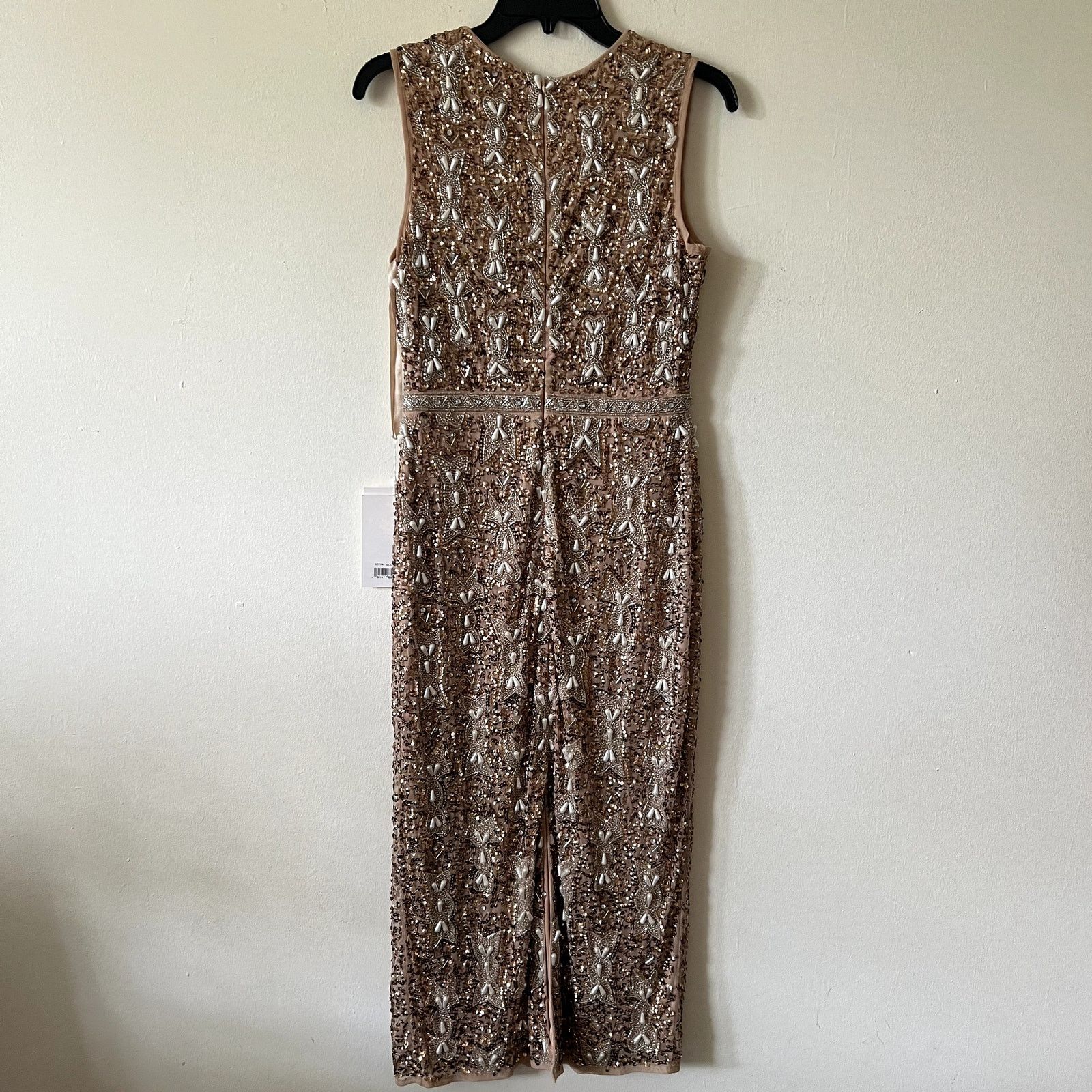 MACH & MACH Mac Duggal Cocktail Dress Heavily Beaded brown midi dress Size M / US 6-8 / IT 42-44 - 11 Thumbnail
