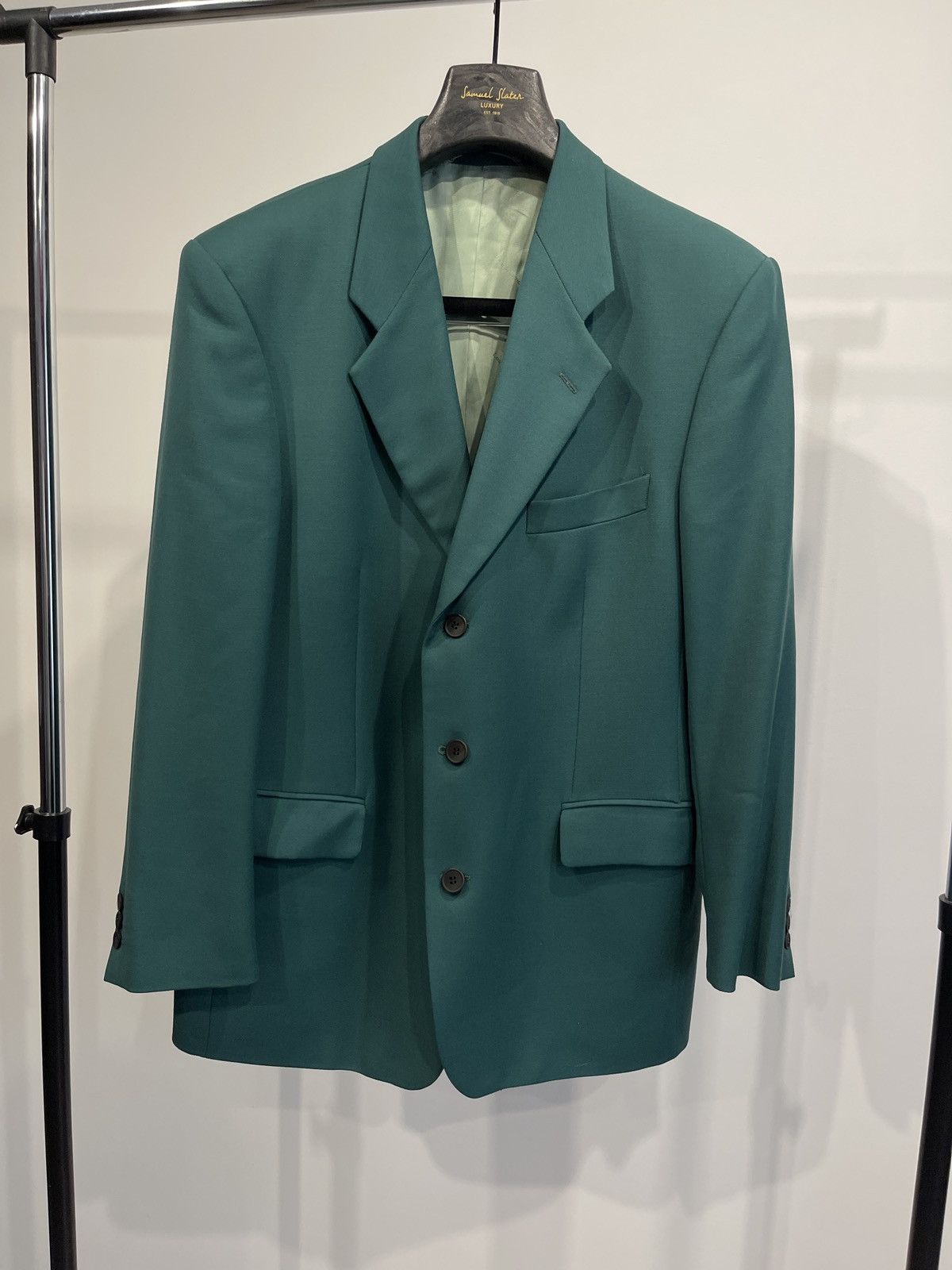 Louis Feraud Louis Féraud Paris Vintage Pure New Wool Blazer Green Size 40S - 2 Thumbnail
