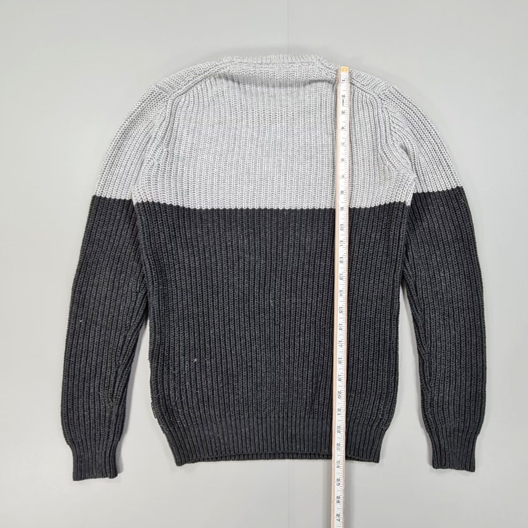 Ted Baker Ted Baker Mens Jumper Grey XS Waffle-Knit Cotton Crew Pullover Size US XS / EU 42 / 0 - 6 Thumbnail
