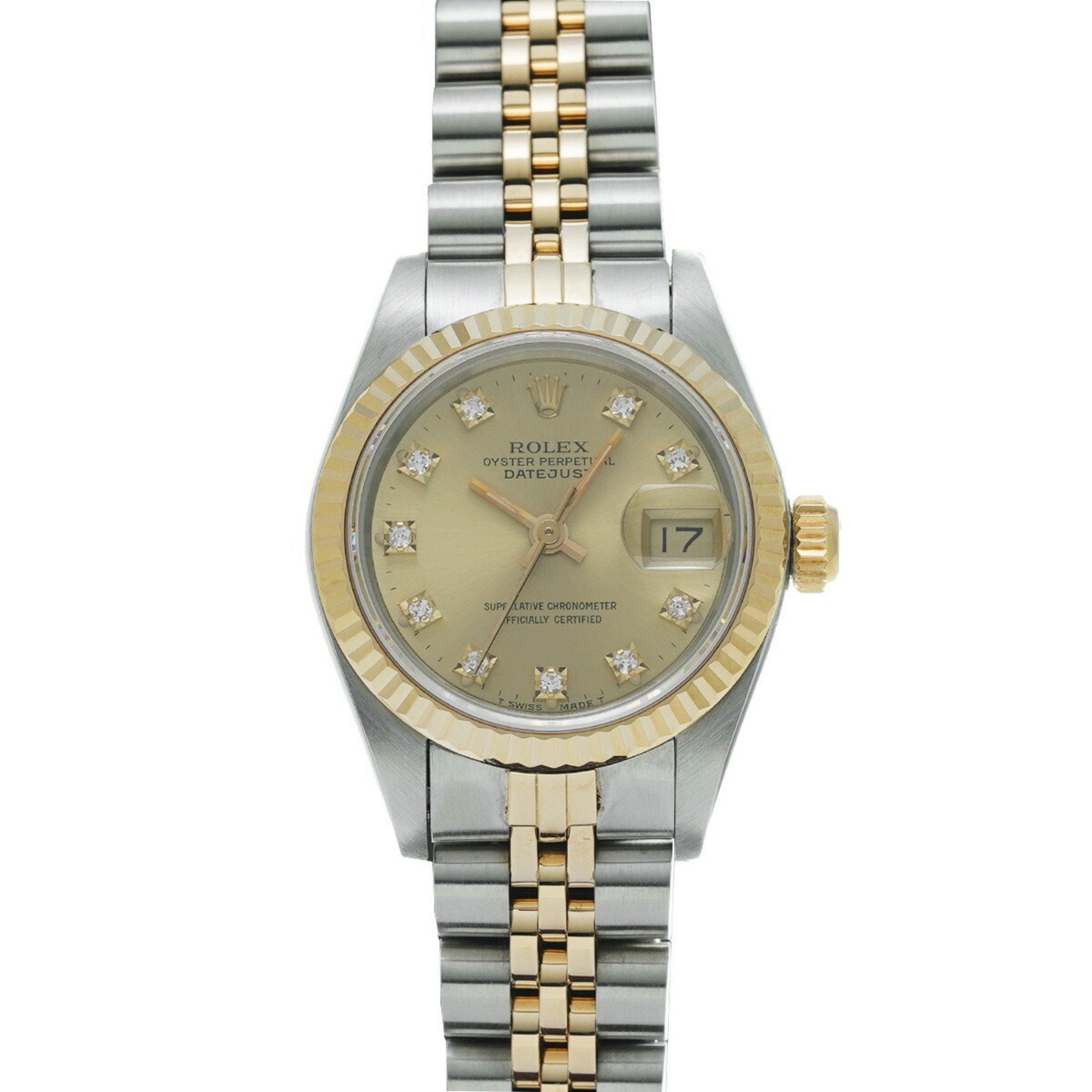 Rolex Datejust 10P Diamond 69173G L Series (Manufactured Around 1989) Champagne/diamond Ladies Watch Automatic, Women's