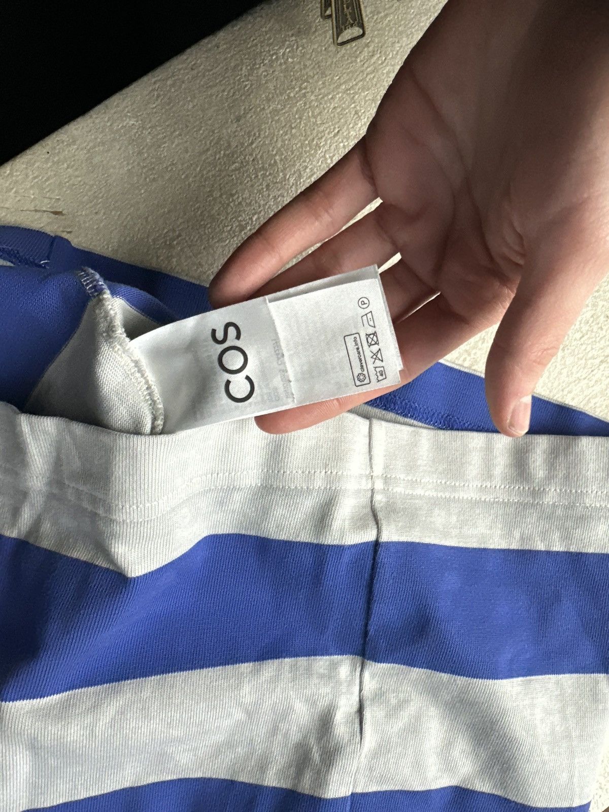 Cos 🚨 COS STRIPED LUXURY WOMEN T-SHIRT BLUE WHITE Size XS / US 0-2 / IT 36-38 - 7 Thumbnail