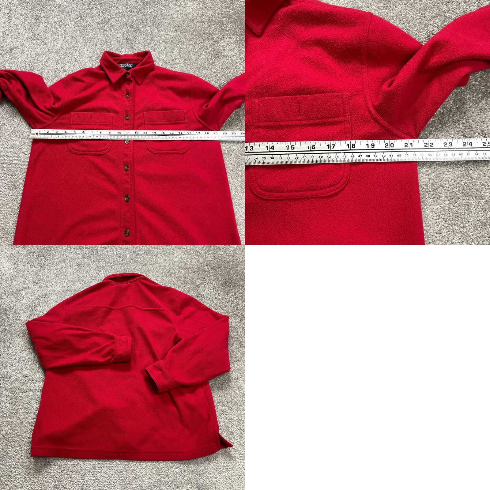Lands' End Lands' End Fleece Jacket Womens Medium 10-12 Red Casual Outdoor Button Up Collared Size M / US 6-8 / IT 42-44 - 8 Thumbnail