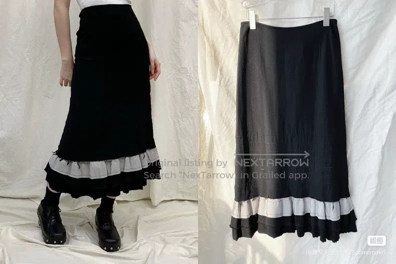 Other Comme Des Garcons size M Black and gray patchwork cake-tie Size 22" - 1 Thumbnail