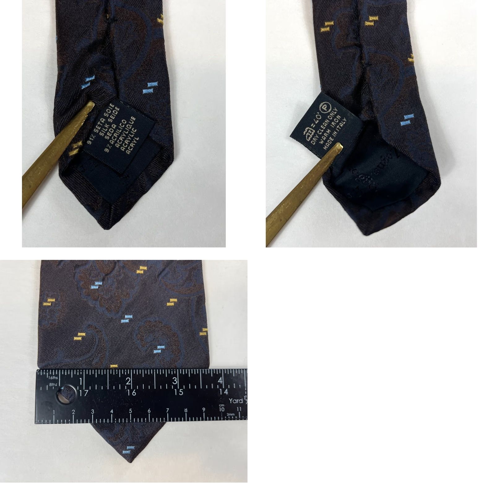 Ermenegildo Zegna VINTAGE Men's Ermenegildo Zegna Jacquard Silk Tie Paisley Made in Italy Size ONE SIZE - 8 Thumbnail