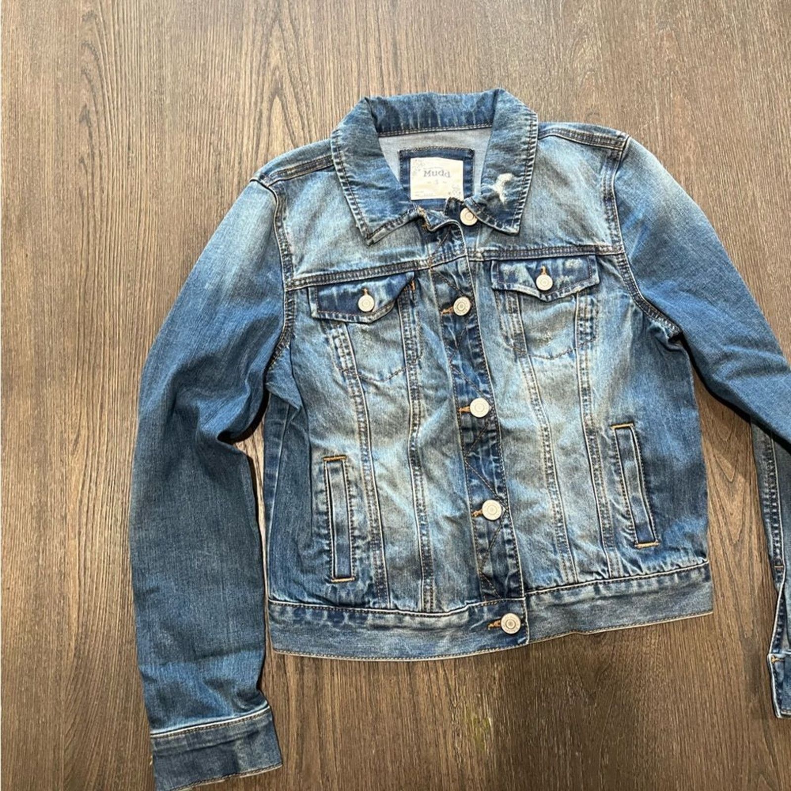 Vintage NWOT Mudd Juniors Distressed Jean Jacket - Size S Size S / US 4 / IT 40 - 12 Thumbnail