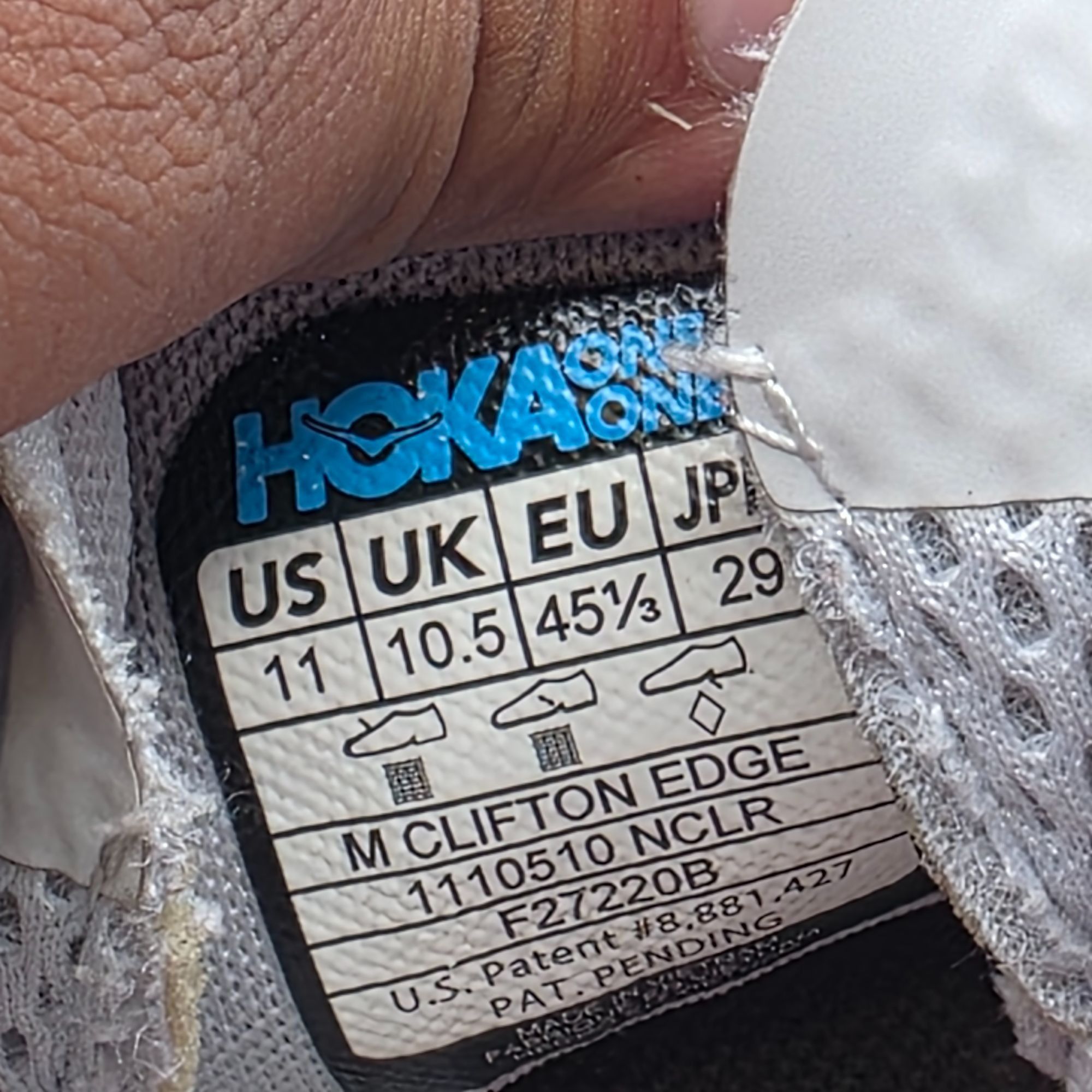 Hoka Hoka One One Clifton Edge Mens Size 11 Nimbus Cloud Lunar Ro Size US 11 / EU 44 - 6 Thumbnail