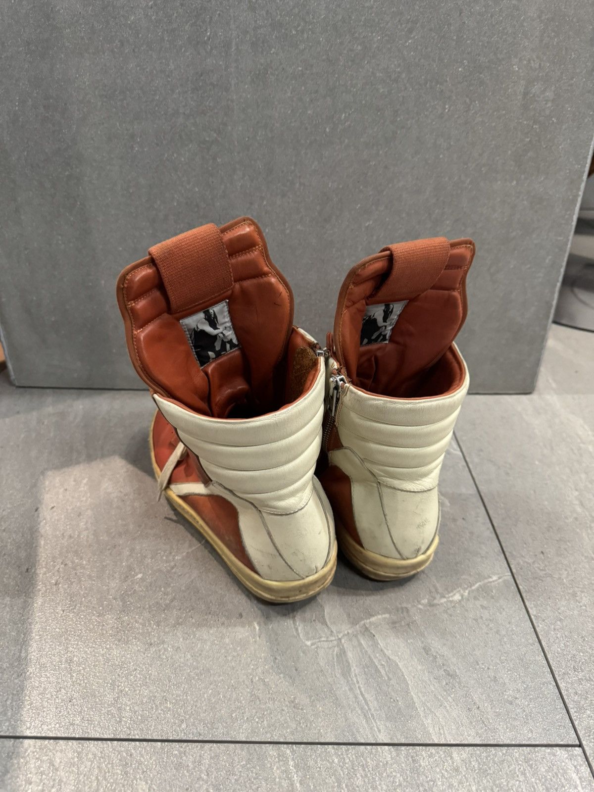 Rick Owens Rick Owens Baskets Montantes Geobasket orange leather Size US 10.5 / EU 43-44 - 6 Thumbnail