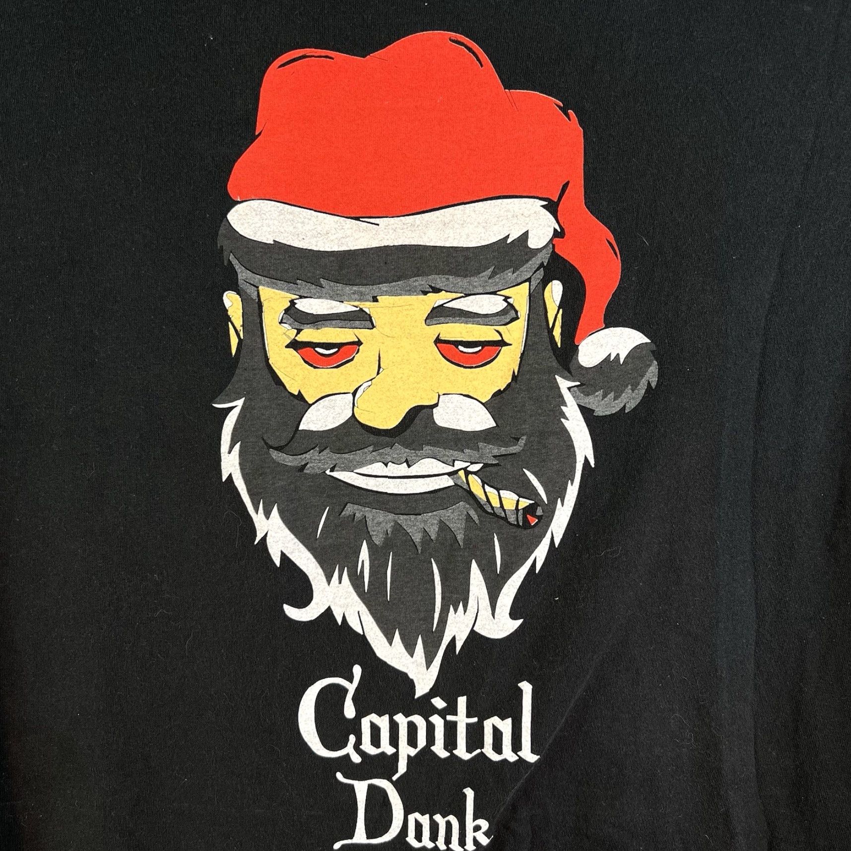 Vintage Capital Dank Christmas Long Sleeve T-Shirt Mens XL Black Graphic Print Crew Neck Size US XL / EU 56 / 4 - 3 Thumbnail