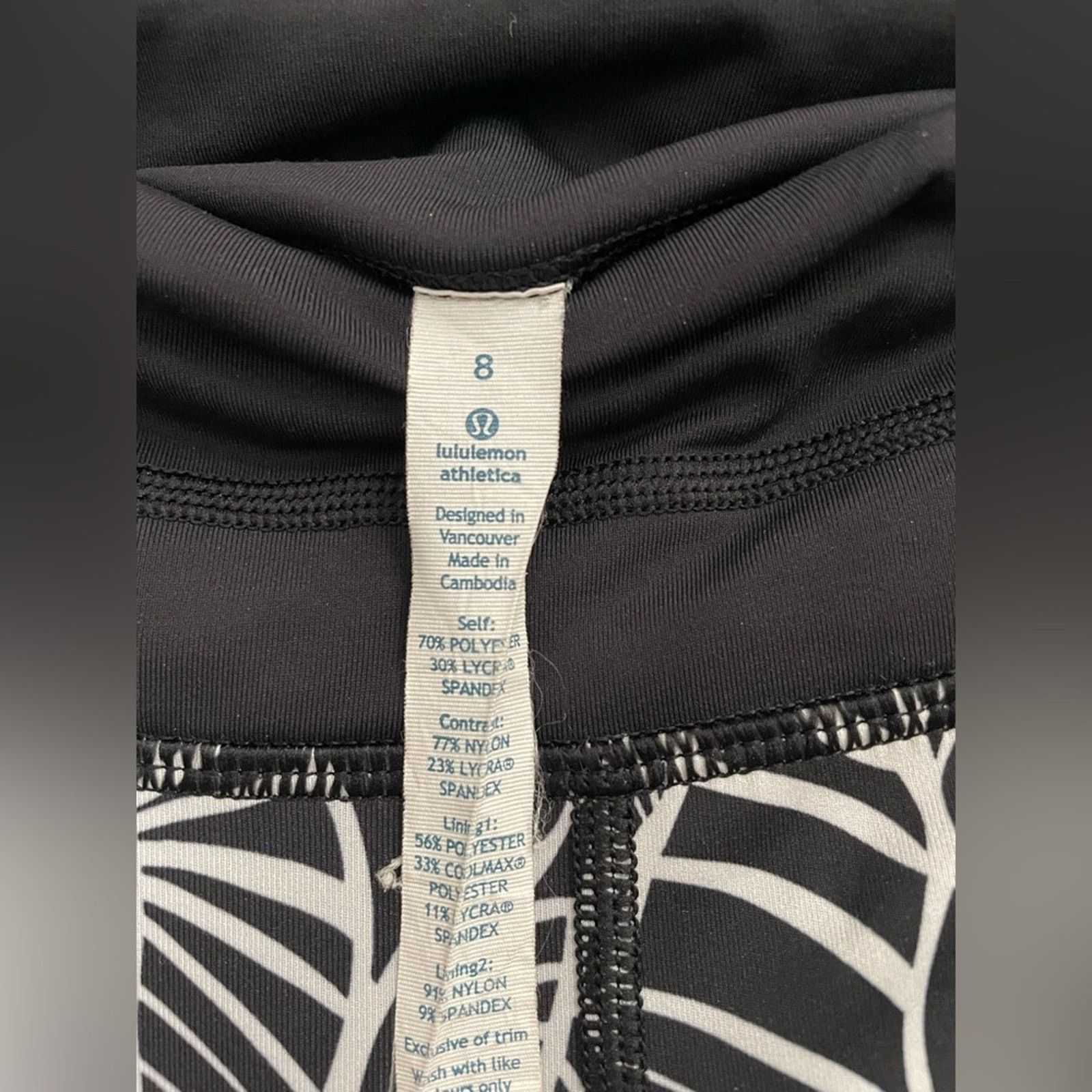Lululemon Lululemon Black and Gray patterned tights - size 8 Size 30" / US 8 / IT 44 - 3 Thumbnail