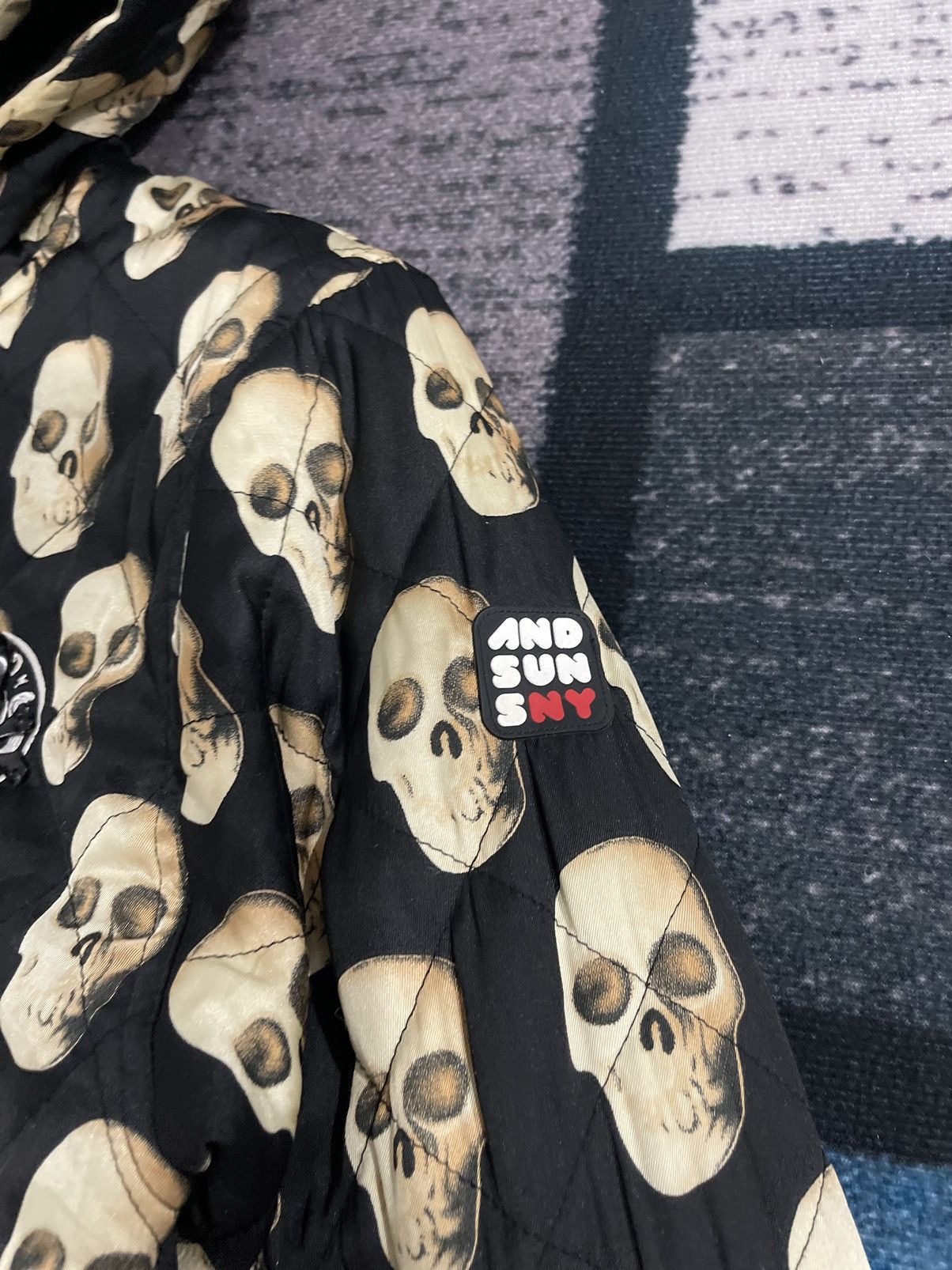 Japanese Brand AND SUNS SKULS FULLPRINT HOODIE JACKET Size US L / EU 52-54 / 3 - 8 Thumbnail