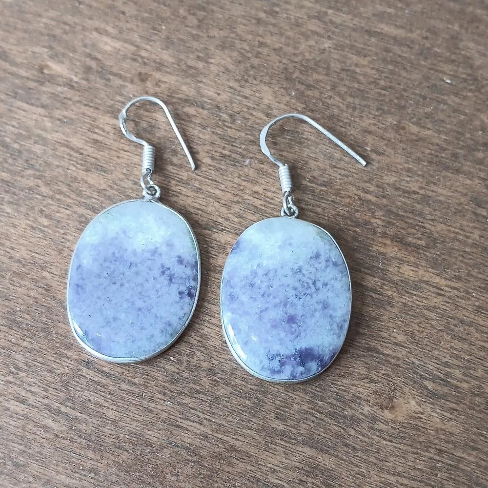 Designer Lepidolite gemstone earrings Size ONE SIZE - 1 Thumbnail
