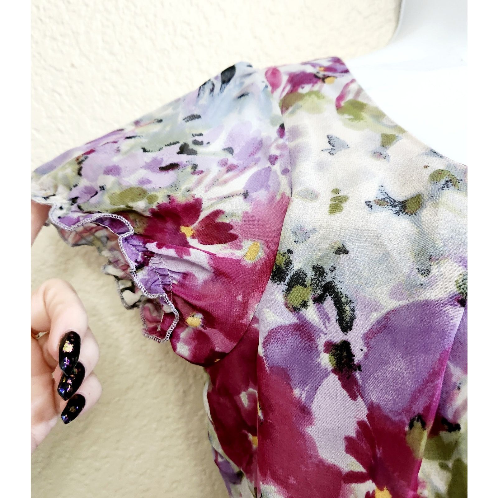 Other Sunny Leigh Purple Multicolor Floral Print Top PP SP Lined Size S / US 4 / IT 40 - 3 Thumbnail
