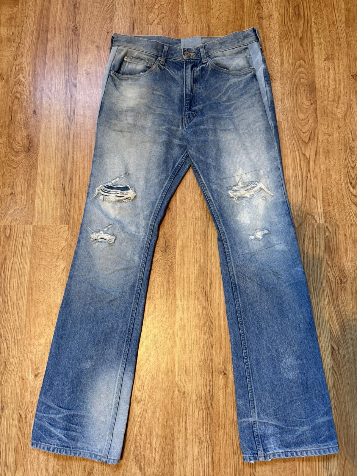 Isamu Katayama Backlash leather repair jeans