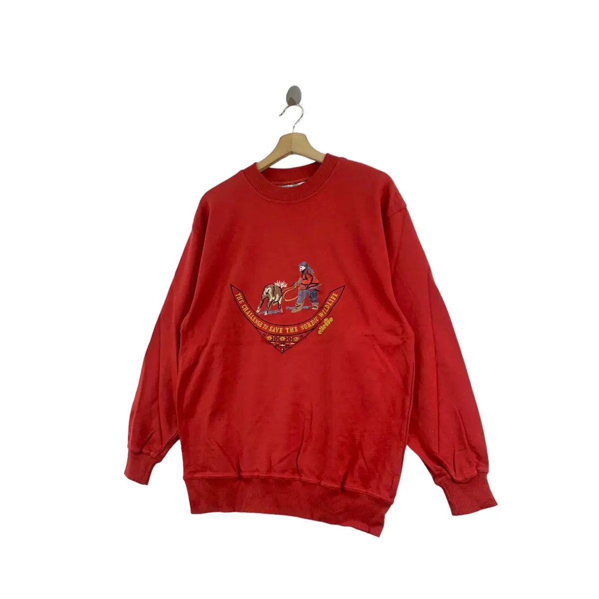 Ellesse Vintage ELLESSE PERUGIA ITALIA Nordic Wildlife Sweatshirt Size L / US 10 / IT 46 - 4 Thumbnail
