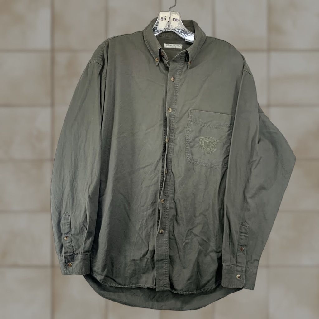 Bugle Boy VINTAGE Bugle Boy Men 90s Long Sleeve Cotton Shirt Adult Medium Olive Green Casual Size US M / EU 48-50 / 2 - 1 Thumbnail