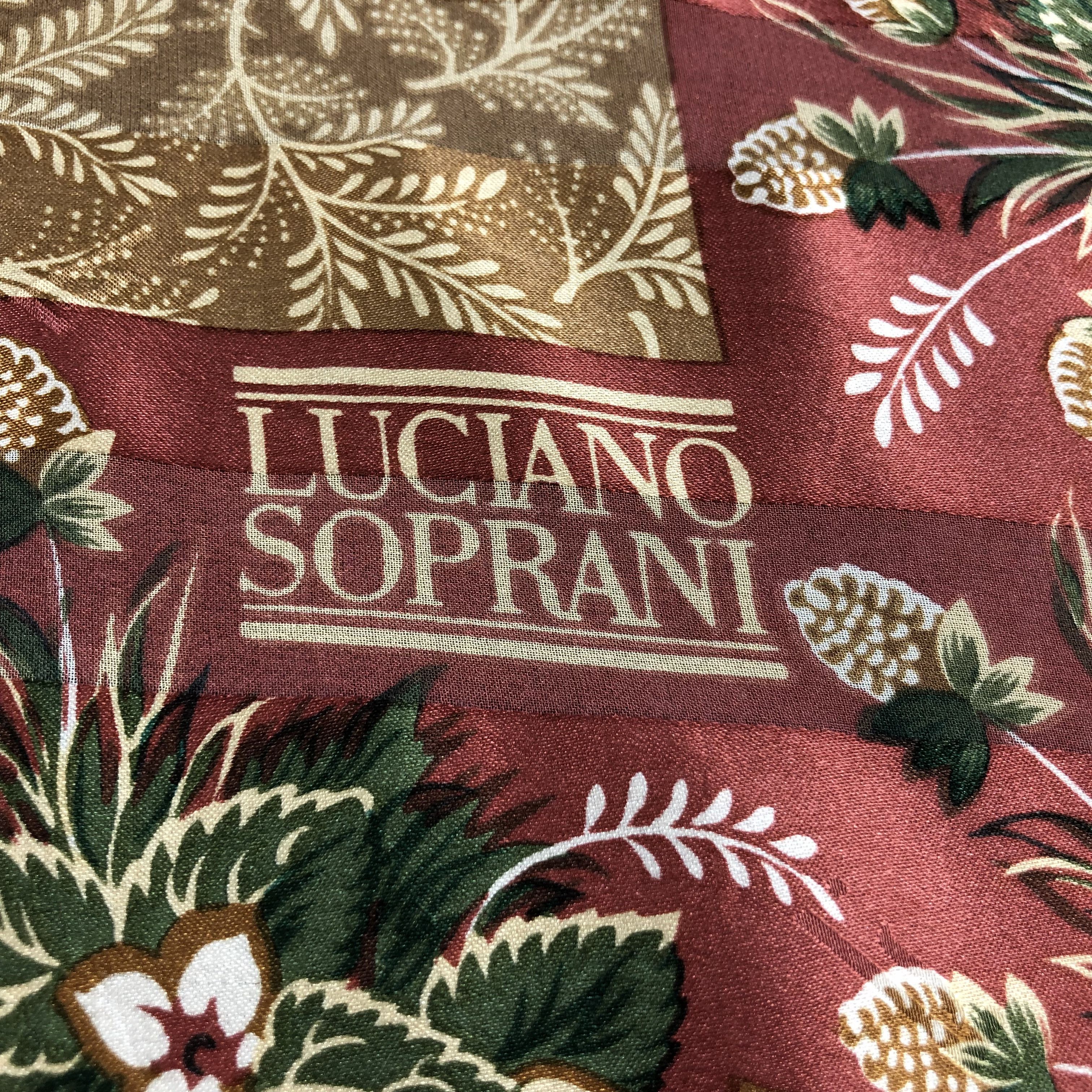 Japanese Brand Vintage Luciano Soprani Slit Thread Floral Silk Scarf M306 Size ONE SIZE - 3 Thumbnail