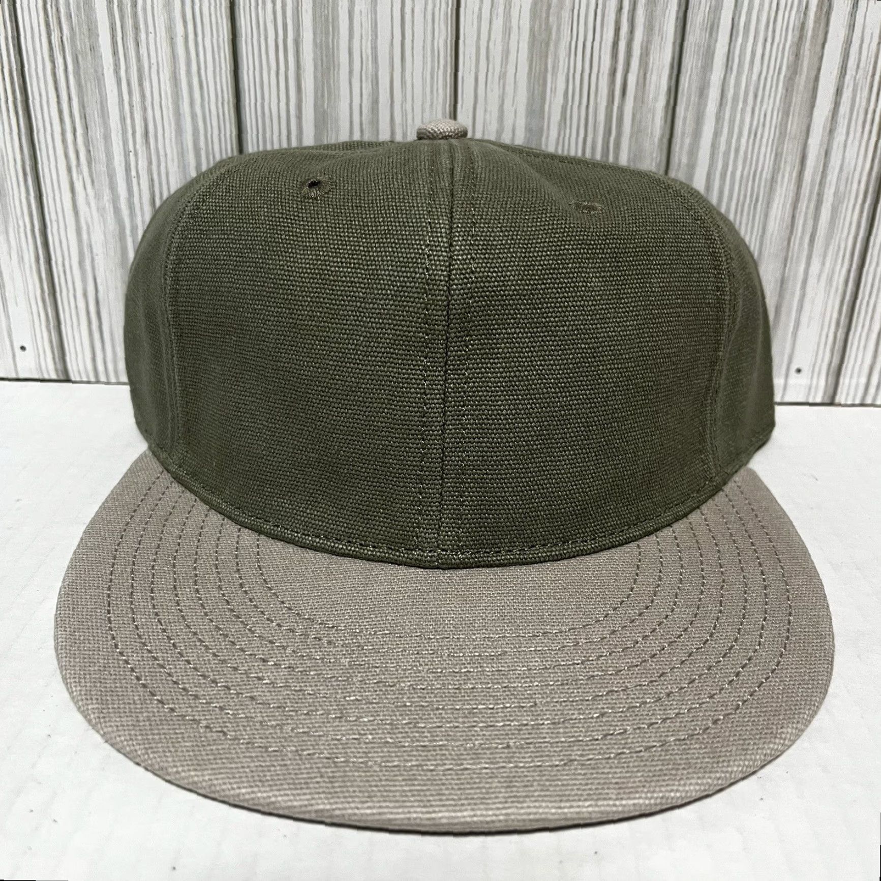American Eagle Outfitters American Eagle Outfitters Hat Cap Strap Back Olive Army Green Canvas Basic Plain Size ONE SIZE - 2 Thumbnail