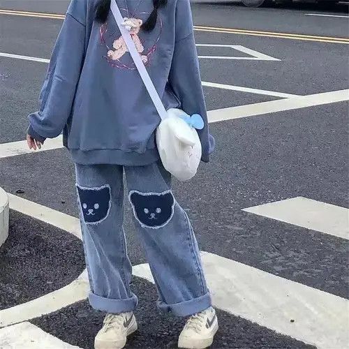 Japanese Brand × Vintage Cute Hip Hop Bear Jeans Girls Cool Harm Pants Trousers Size 32" / US 10 / IT 46 - 2 Thumbnail
