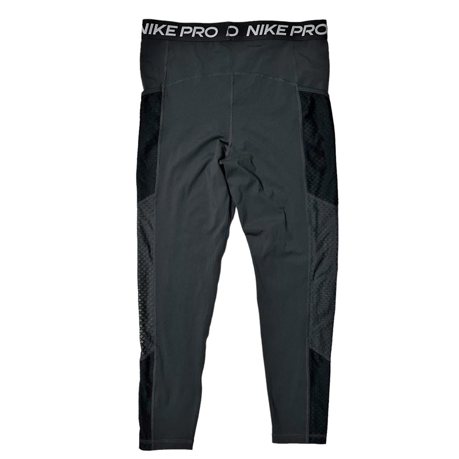 Nike Nike Pro Dri Fit Mesh Inset Crop Leggings Black Women's L Size 36" / US 14 / IT 50 - 2 Thumbnail