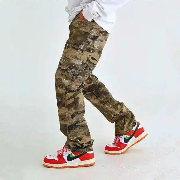 VIBE Unisex Camouflage Baggy Cargo Pant Size US 35 - 4 Thumbnail