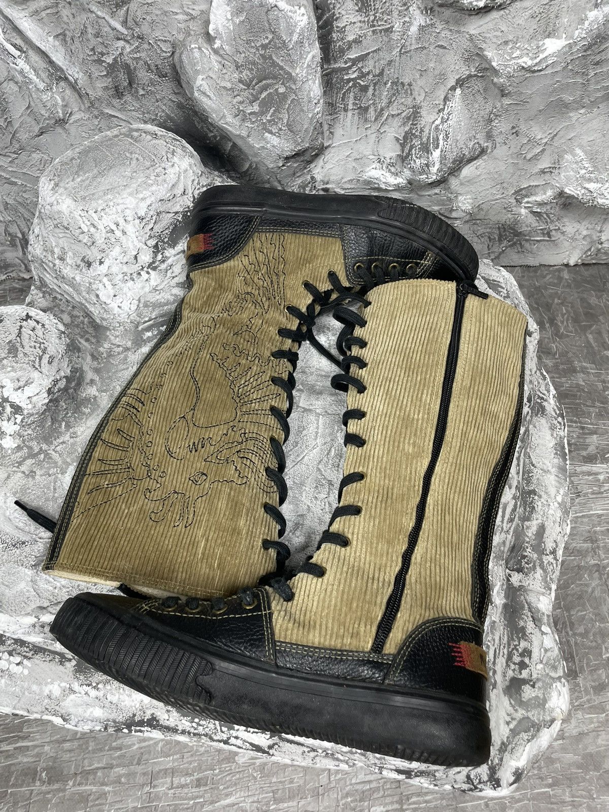 Hysteric Glamour × Japanese Brand 2000s Vintage Grunge Y2K High Dragon Logo Zip Shoes Size US 8 / IT 38 - 4 Thumbnail