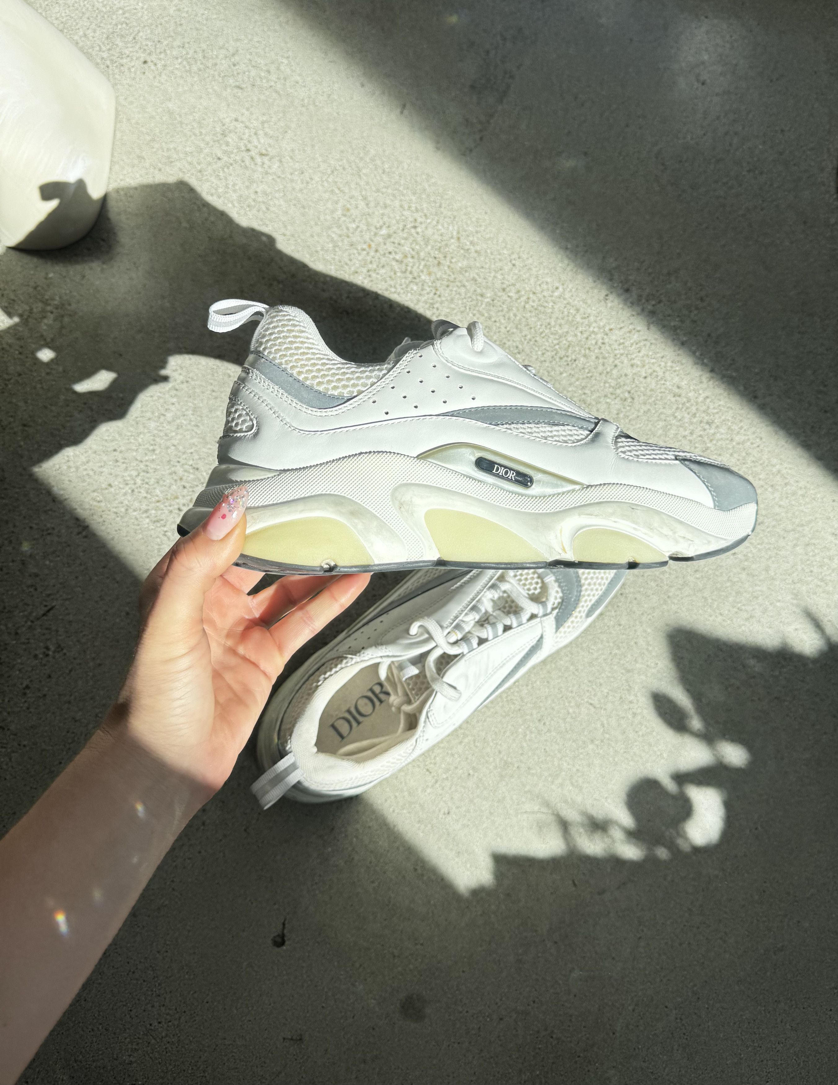 Dior Dior B22 Chunky Sneakers White Grey Size 45 Authentic Size US 12 / EU 45 - 1 Thumbnail