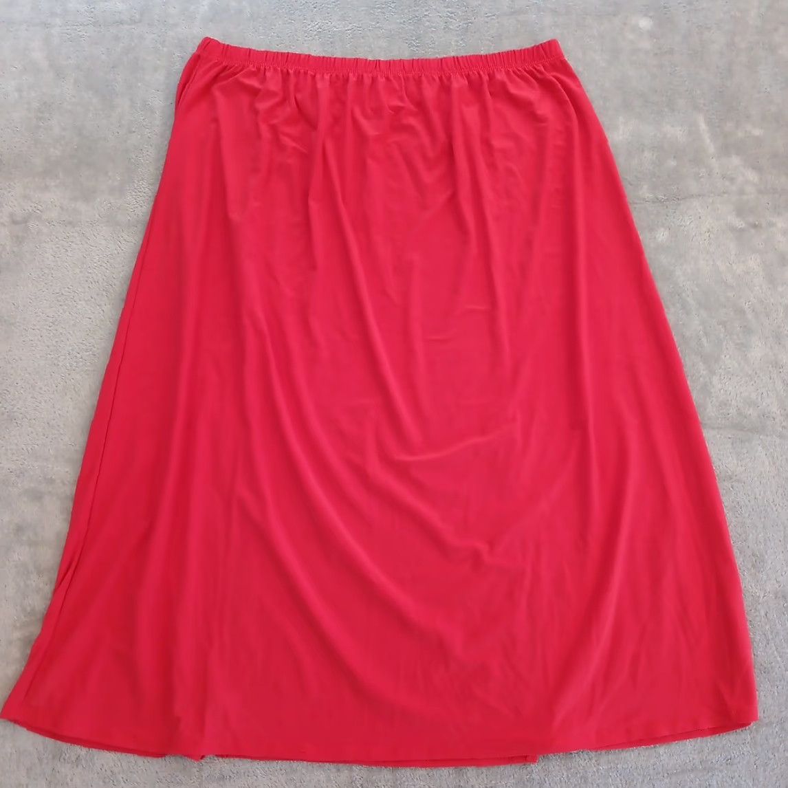 Doublet Slinky Brand Skirt Plus Size 1X Pink Maxi Long Pull On Elastic Waist Slit Women Size 40" / US 18 - 5 Thumbnail