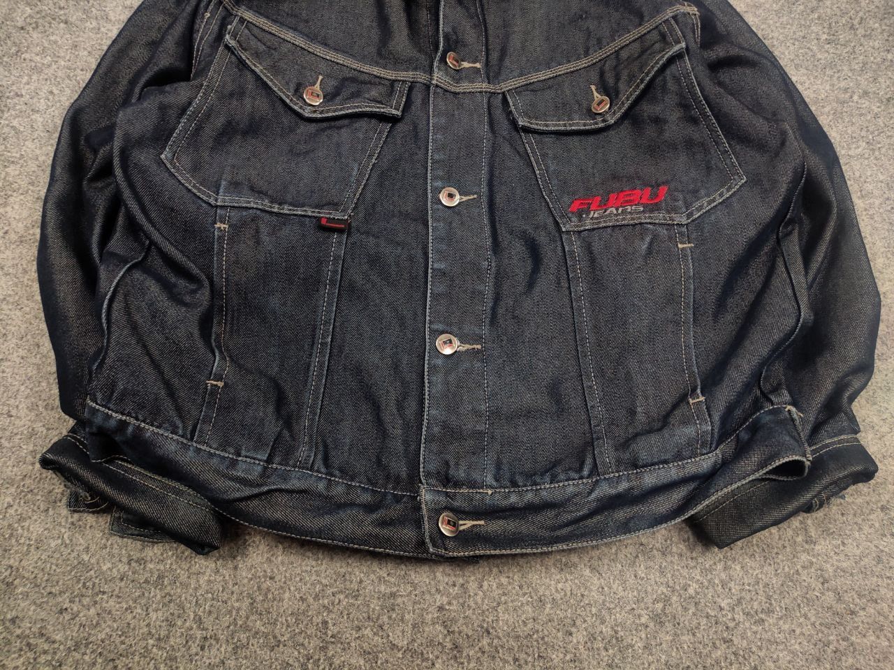 Fubu Vintage Fubu Logo collection Indigo blue denim Jacket Y2K Size US L / EU 52-54 / 3 - 6 Thumbnail