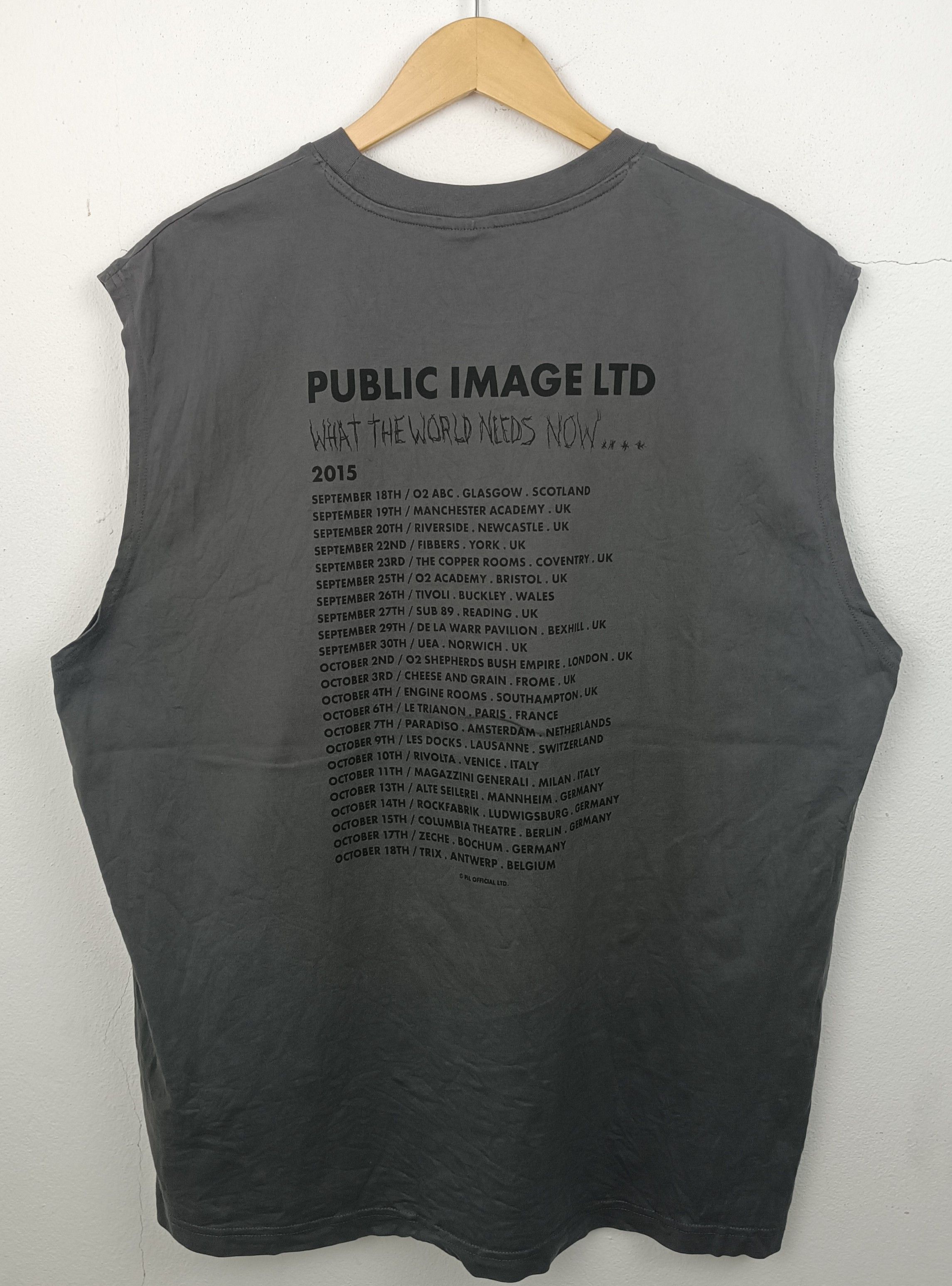 Band Tees VINTAGE 2015 PIL PUBLIC IMAGE LIMITED TOUR TEE PUNK ROCK Size US XL / EU 56 / 4 - 4 Thumbnail