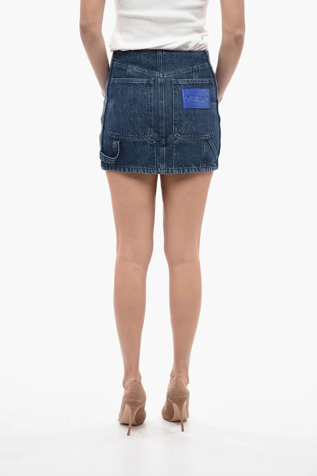 Off-White og1mm0426 Denim Miniskirt in Blue Size 28" / US 6 / IT 42 - 2 Thumbnail