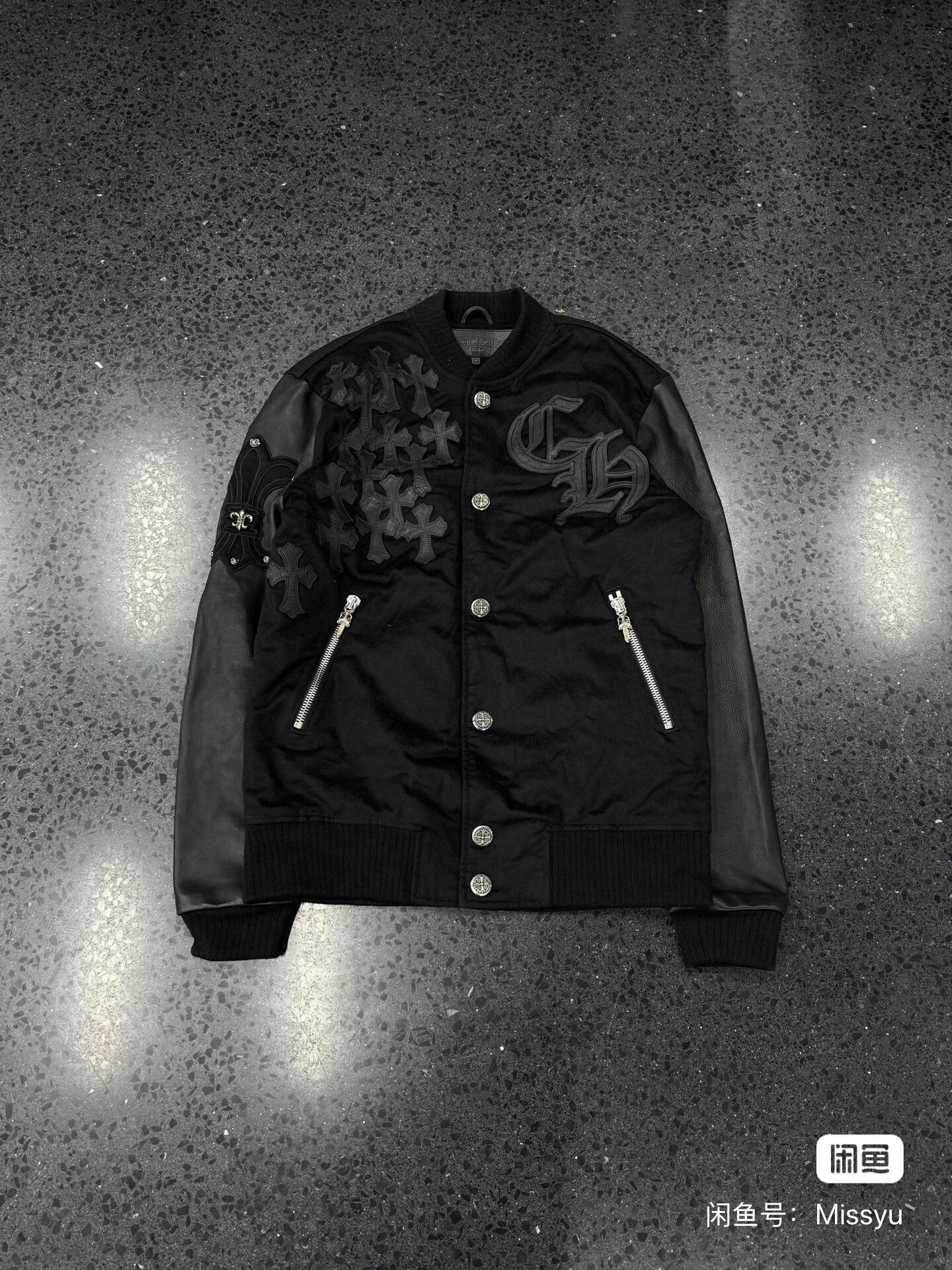 Chrome Hearts chrome hearts cross patch leather baseball jacket. Size US M / EU 48-50 / 2 - 1 Thumbnail