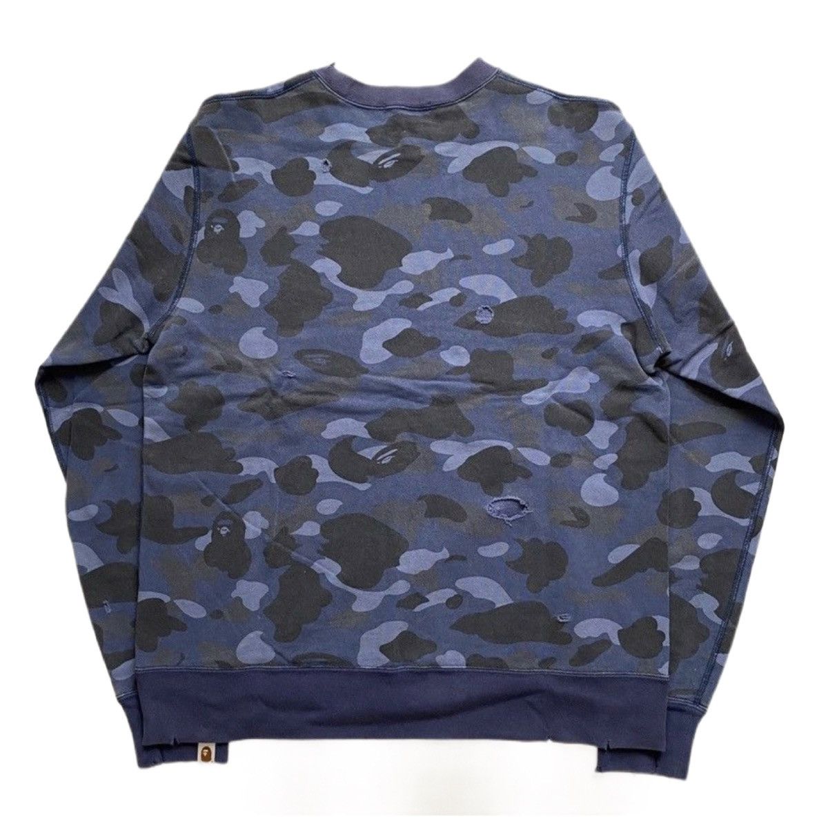 Bape Bape blue camo wash crewneck sweatshirt stk carti yvl Size US L / EU 52-54 / 3 - 2 Thumbnail