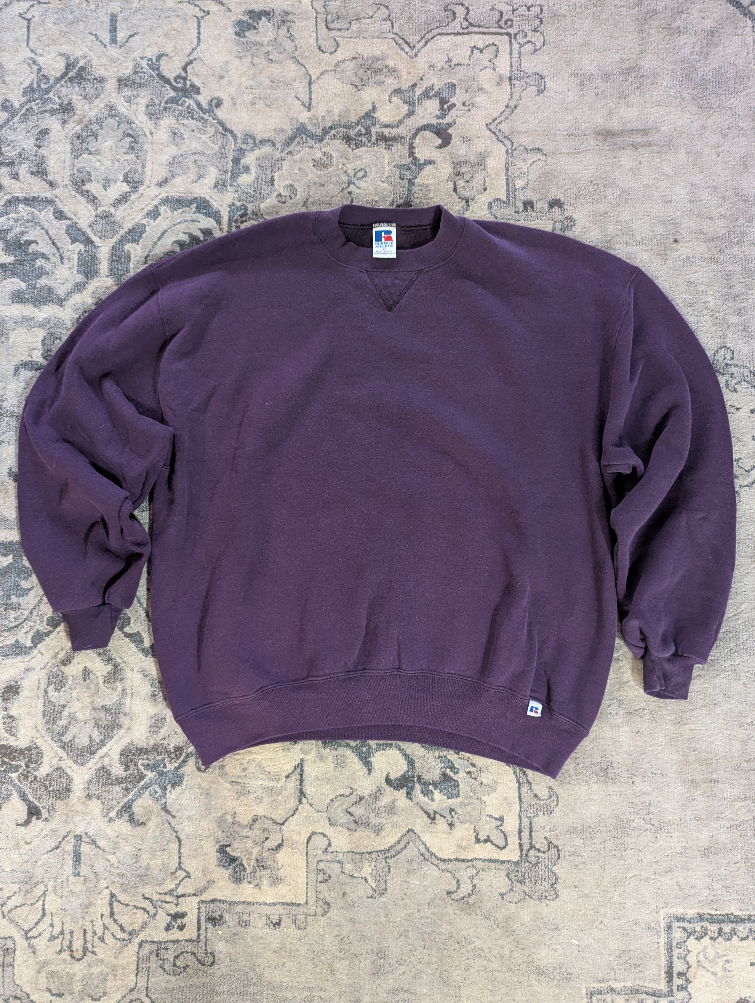 Russell Athletic Vintage Russel Athletic Purple Crewneck 90s Size US XL / EU 56 / 4 - 1 Thumbnail