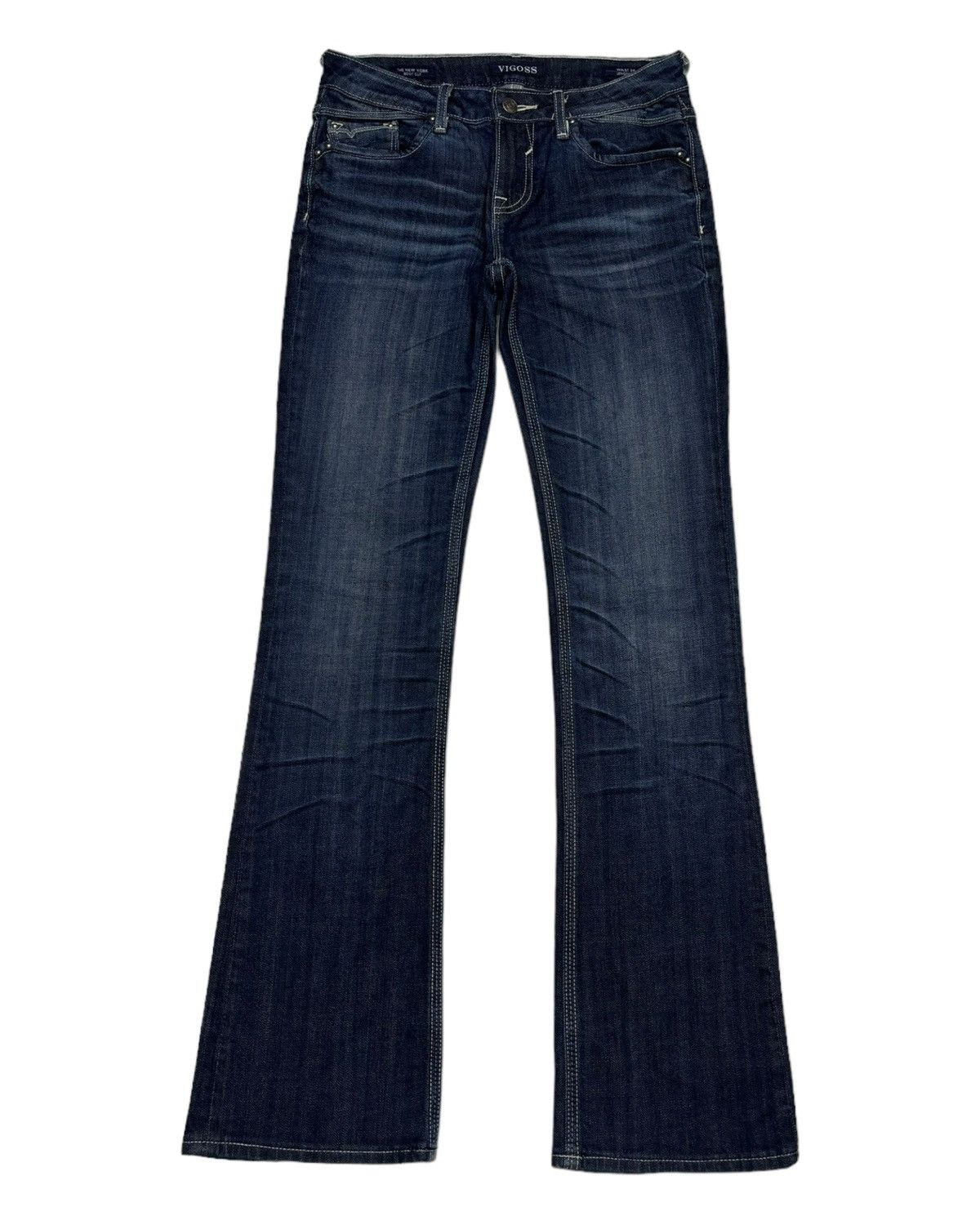 If Six Was Nine Flare Jeans Blue Denim Vigoss Brand Bootcut Flared Denim Size 28" / US 6 / IT 42 - 7 Thumbnail