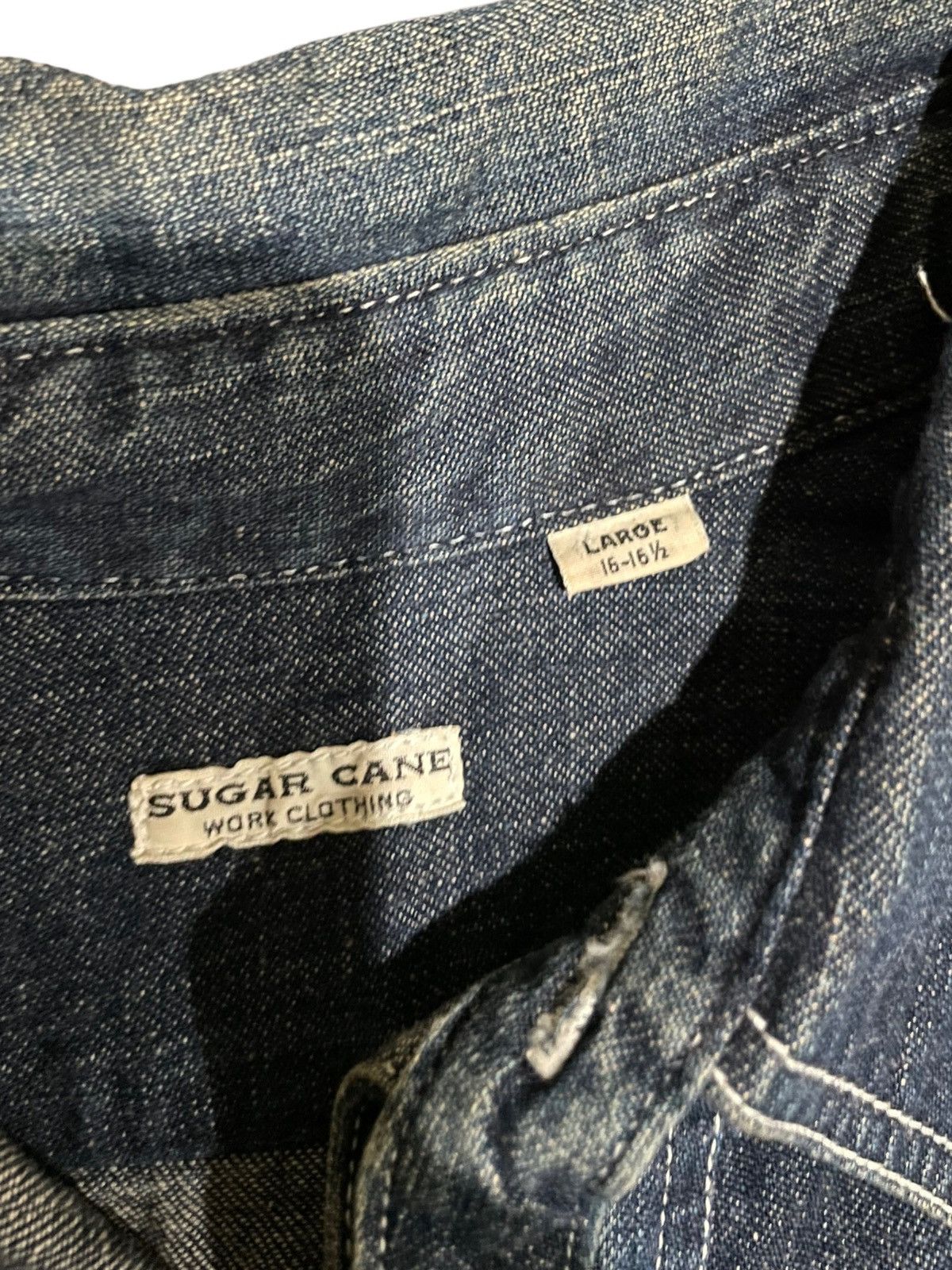 Japanese Brand Sugarcane Denim Shirt Military Army Style Japon Fabrique Size US L / EU 52-54 / 3 - 12 Thumbnail