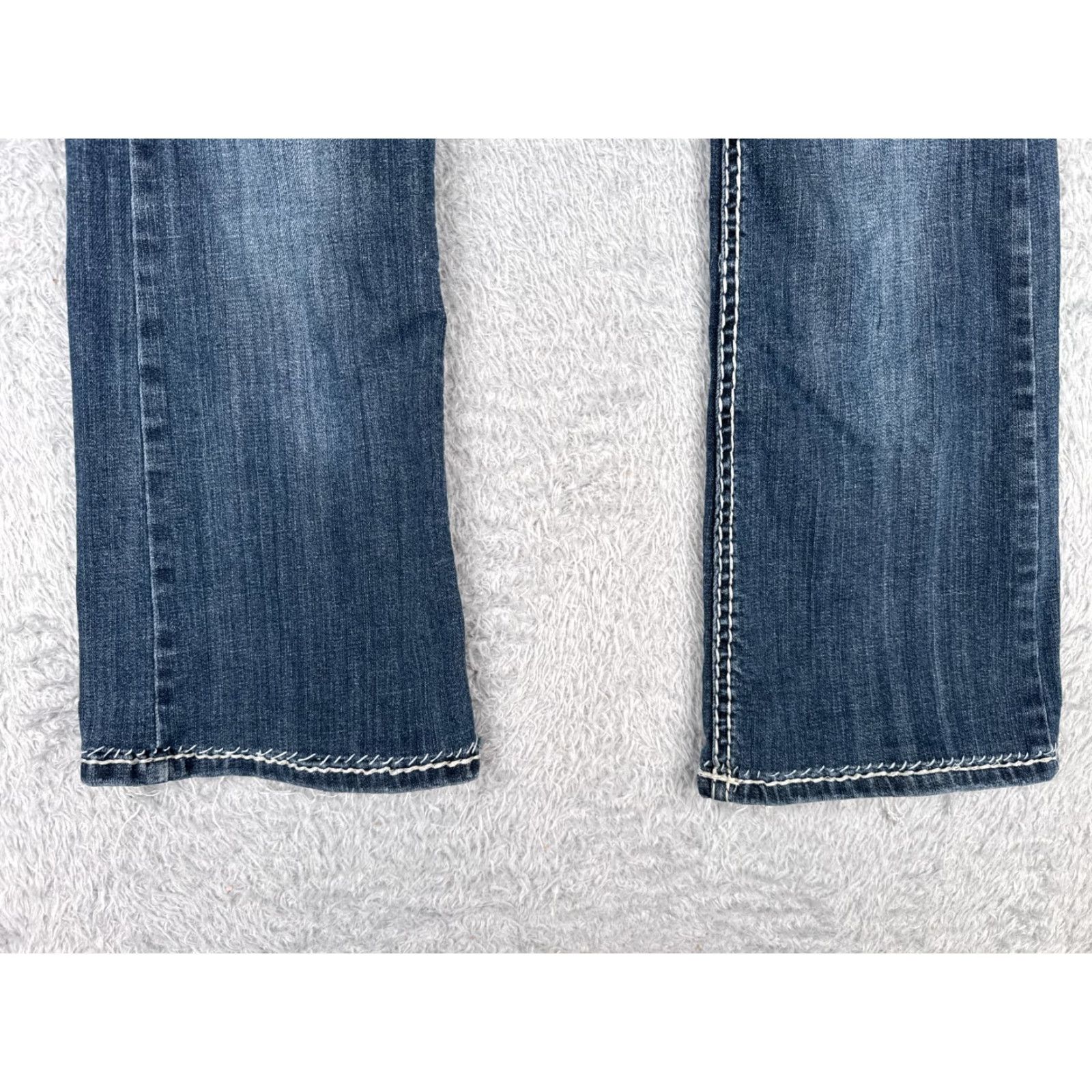 Vintage LA Idol Jeans Women Bootcut Denim 29x27 Blue Embroidered Cotton Blend Low Rise 9 Regular 27Inseam 5-Pocket Womens Size 30" / US 8 / IT 44 - 2 Thumbnail
