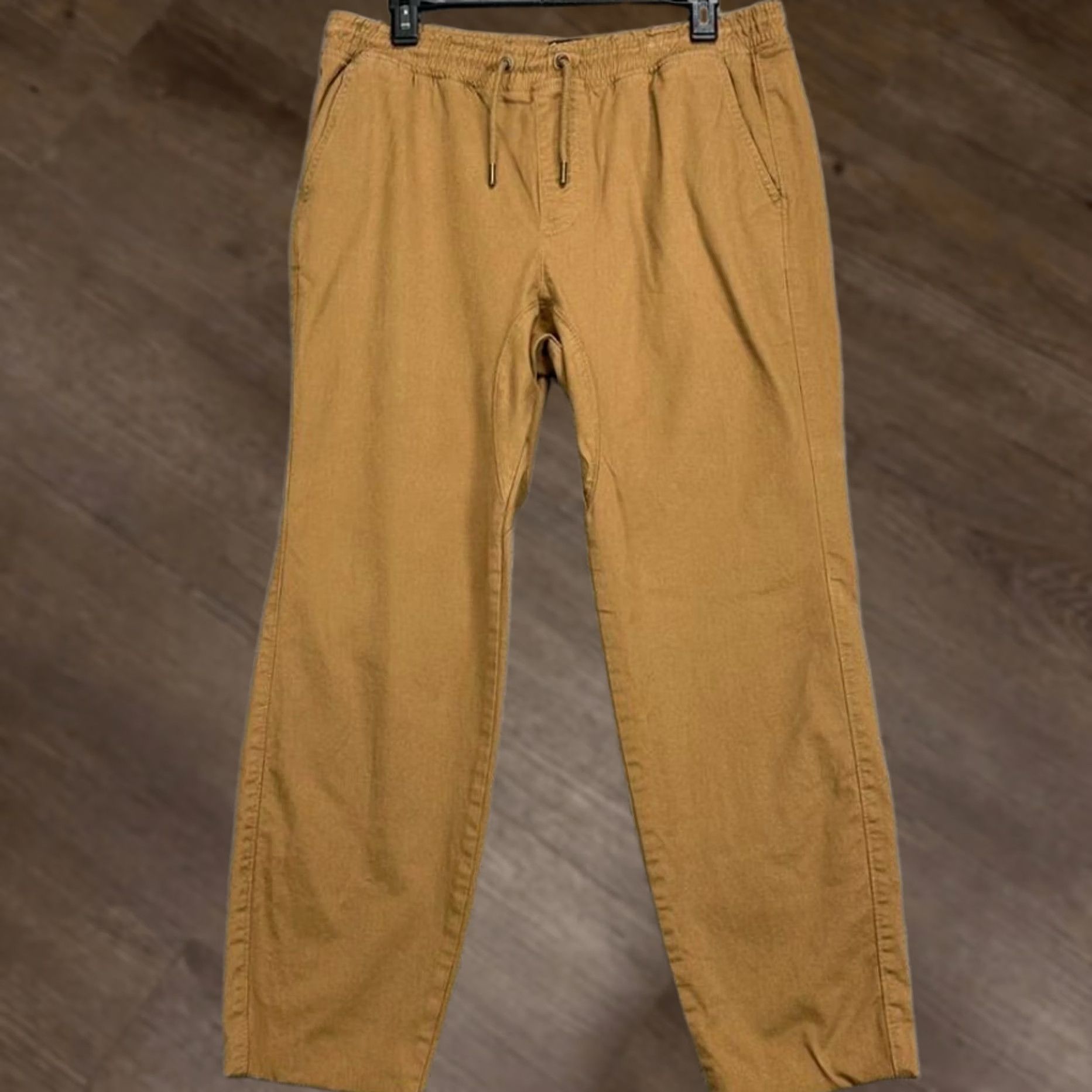 Vintage HAWK Sweatpants Jogger Pants Mens Medium Brown Drawstring Pockets 33x25 Knit Cotton Spandex Casual Outdoor Size US 31 - 1 Thumbnail
