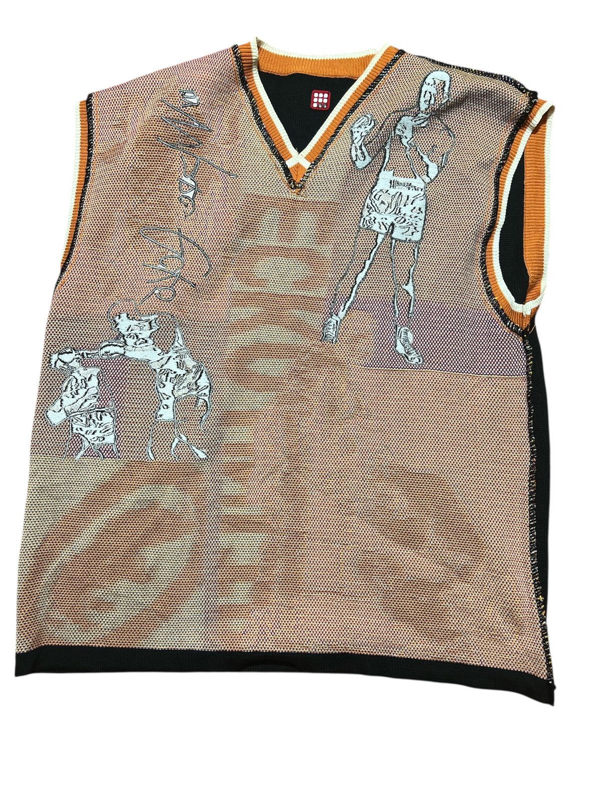Ecko Unltd. ☆V90s☆ECCO Unlimited. ECCO All-over print knit vest Size US L / EU 52-54 / 3 - 5 Thumbnail