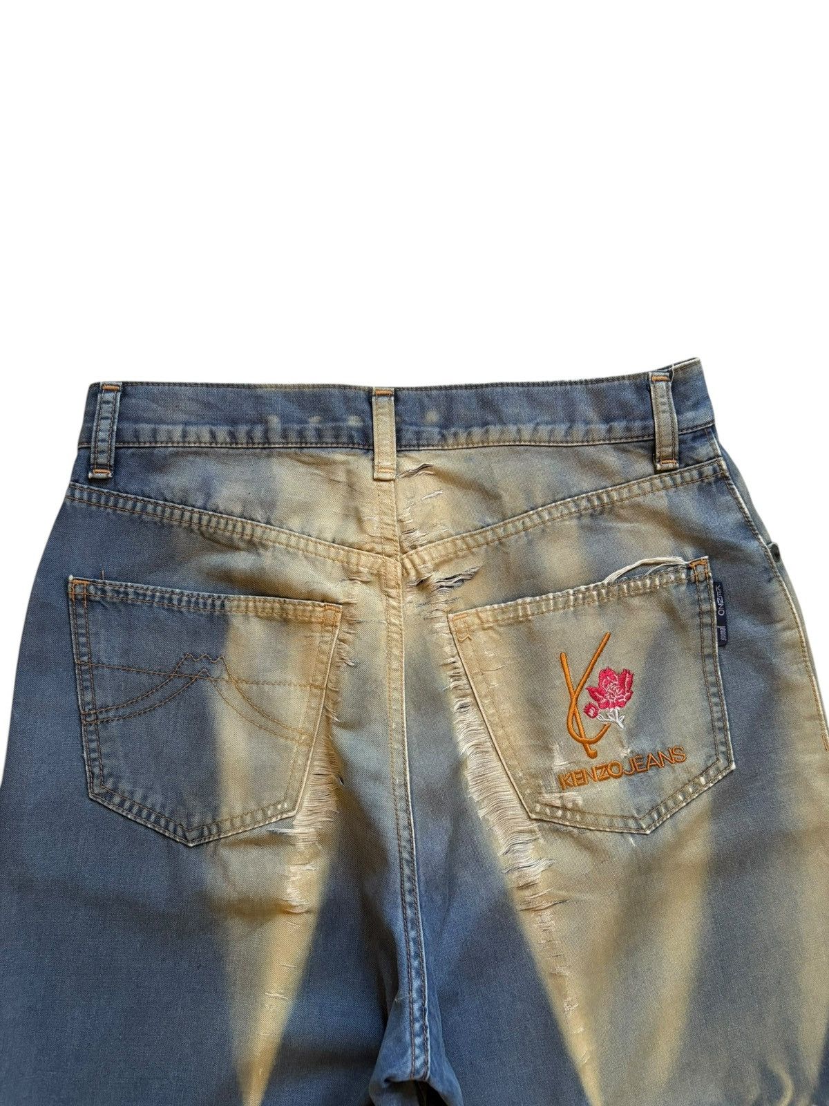 Kenzo Vintage Japanese Kenzo Faded Mud Wash Baggy Denim Pants Size 28" / US 6 / IT 42 - 8 Thumbnail