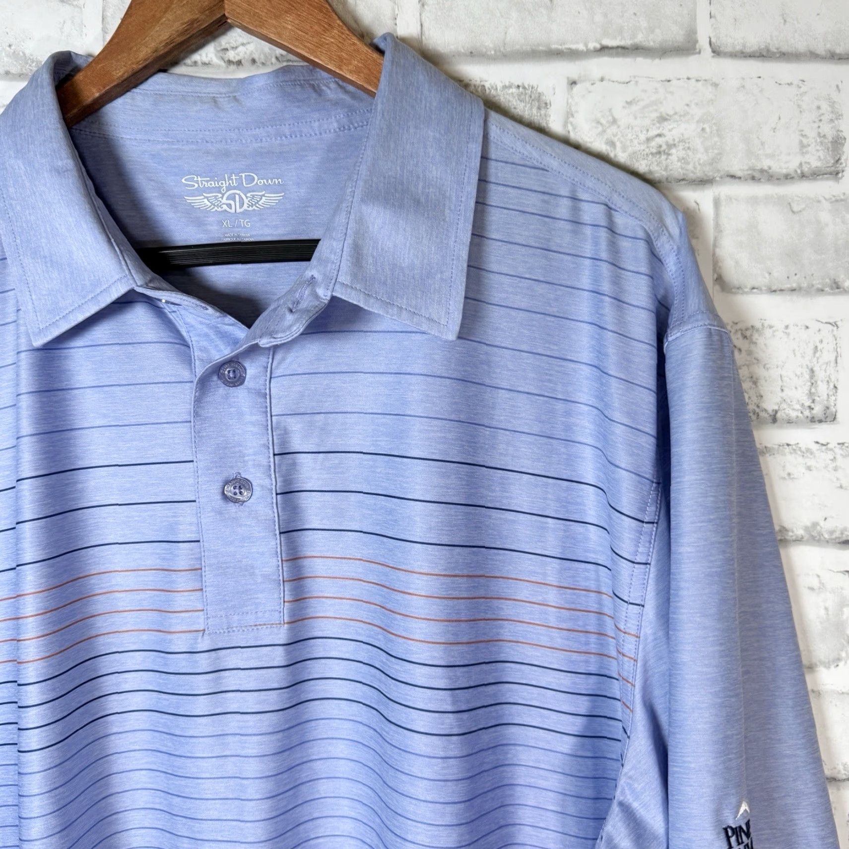 Vintage VINTAGE Straight Down Polo Shirt Men XL Athletic Fit Blue Stretchy Casual Shirt Size US XL / EU 56 / 4 - 2 Thumbnail