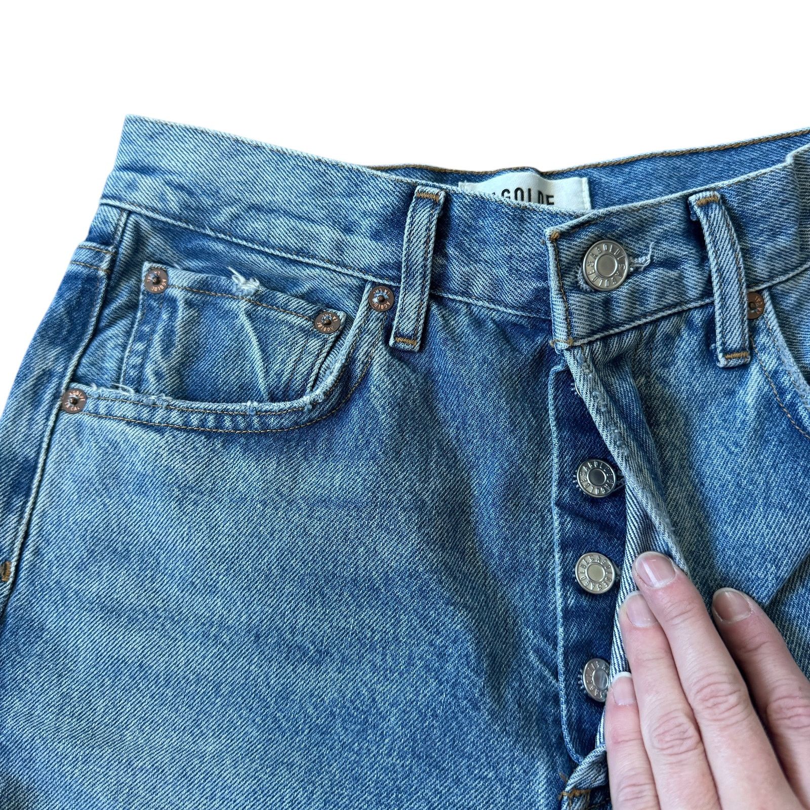 Agolde AGOLDE Riley High Rise Straight Crop Jean Haven Wash Size 25" / US 0 / IT 36 - 7 Thumbnail