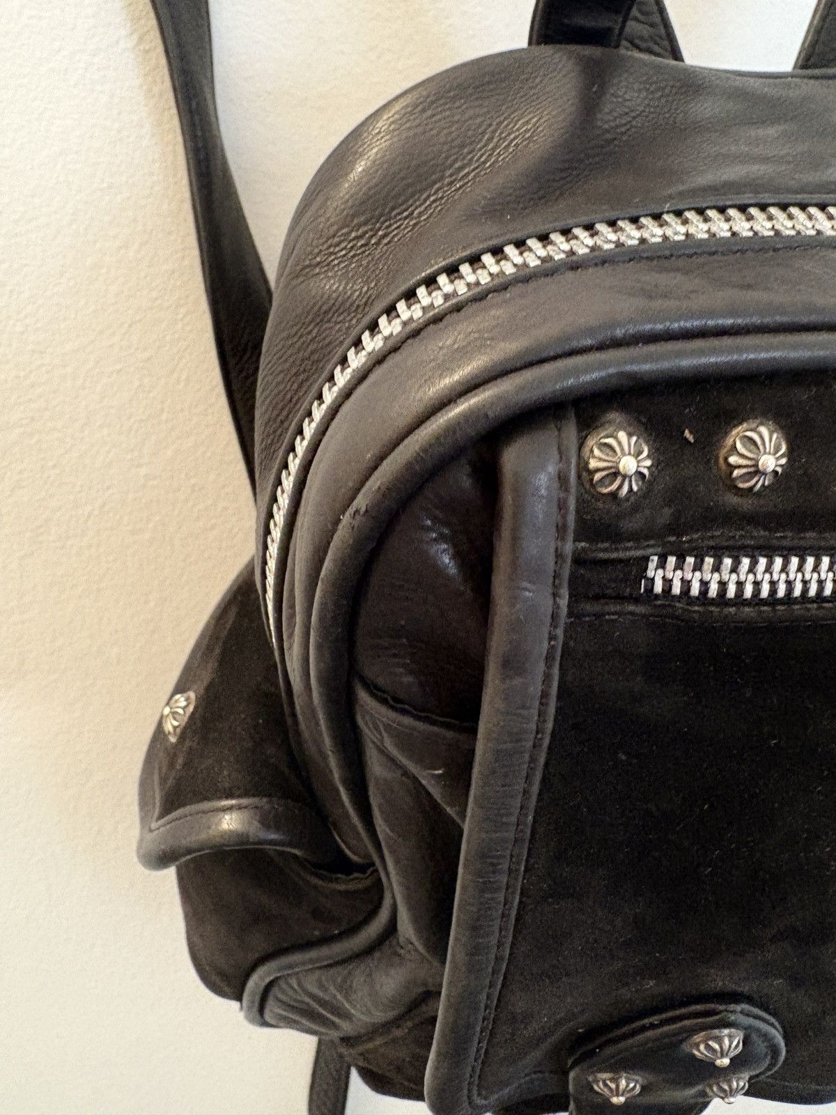 Chrome Hearts Chrome Hearts Suede & leather Backpack w/Sterling silver Size ONE SIZE - 9 Thumbnail