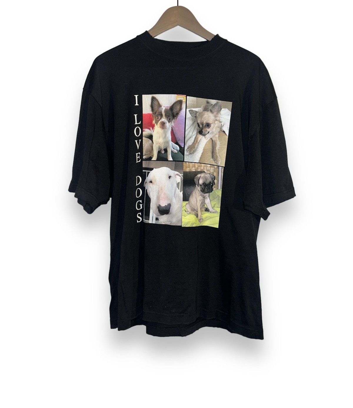 Image of Balenciaga I Love Dogs T-Shirt in Black, Men's (Size XS)