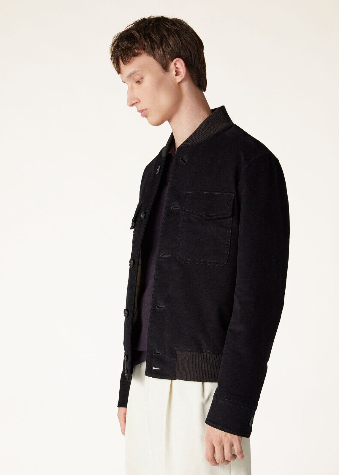 Loro Piana o1srvl11e0225 FAN9977 Kiku Velvet Bomber Jacket in Black Size US M / EU 48-50 / 2 - 6 Thumbnail