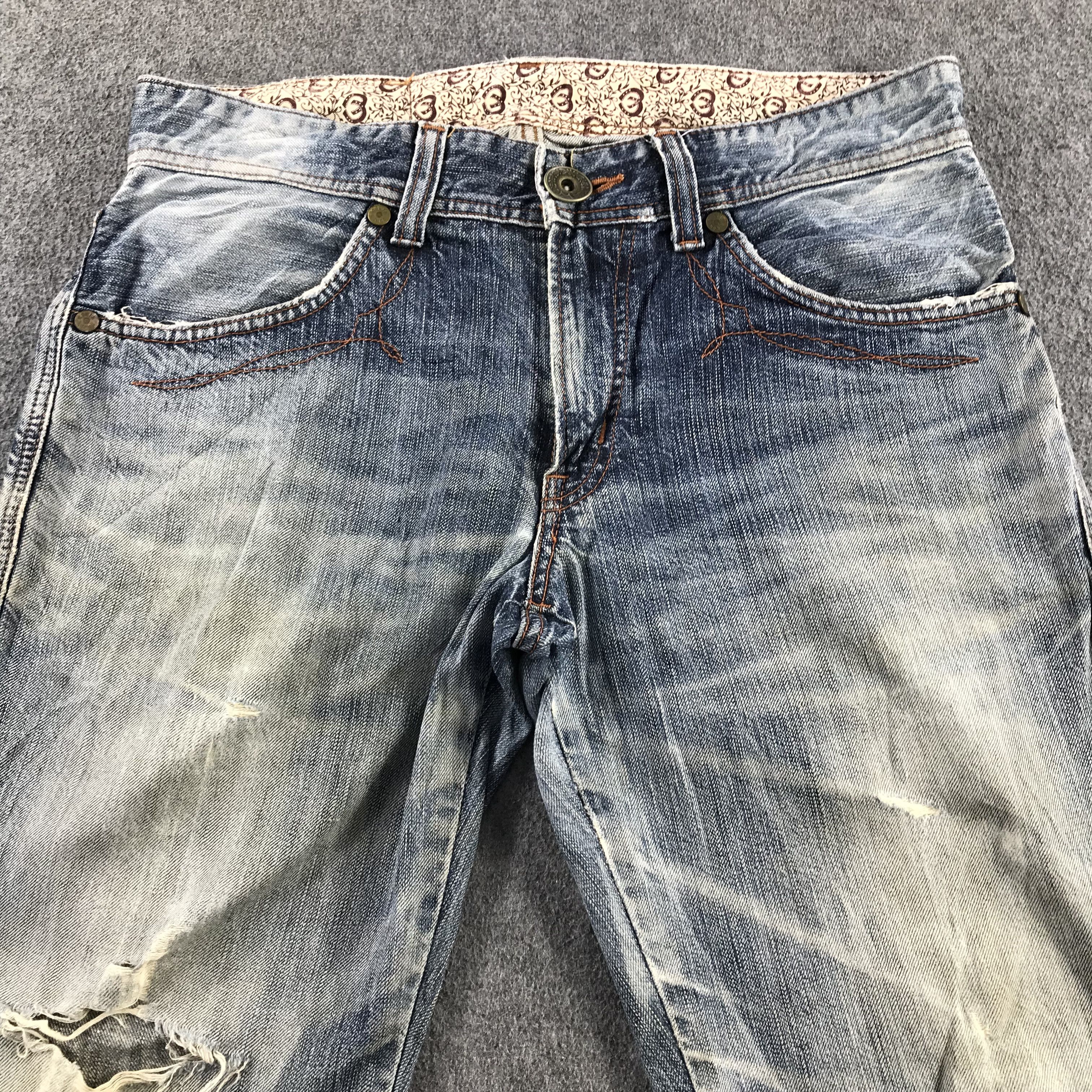 Edwin Edwin 503 Blue Trip Jeans Distress Faded Blue Denim KJ3429 Size US 32 / EU 48 - 3 Thumbnail