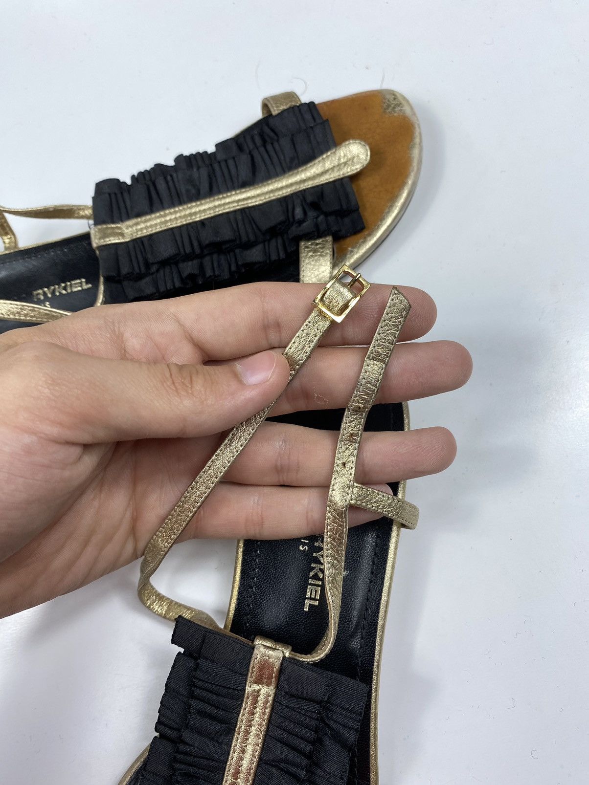 Sonia Rykiel × Vintage Sonia Rykiel Leather Sandals Size US 8 / IT 38 - 9 Thumbnail