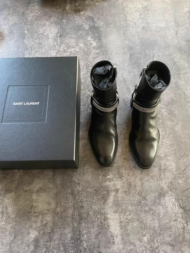 Saint Laurent Paris Saint Laurent Paris Zipper Ring Chain Chelsea Boots Size US 7 / EU 40 - 1 Thumbnail